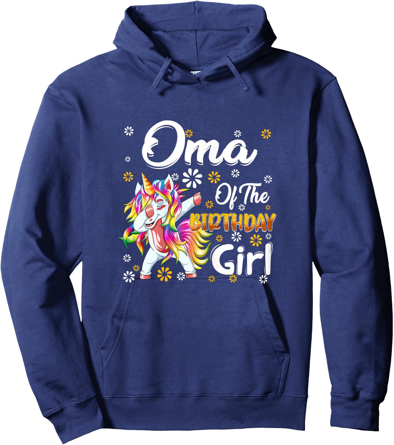 Awesome Dabbing Unicorn Birthday Oma Family Matching Hoodie - Hoodie | Navy