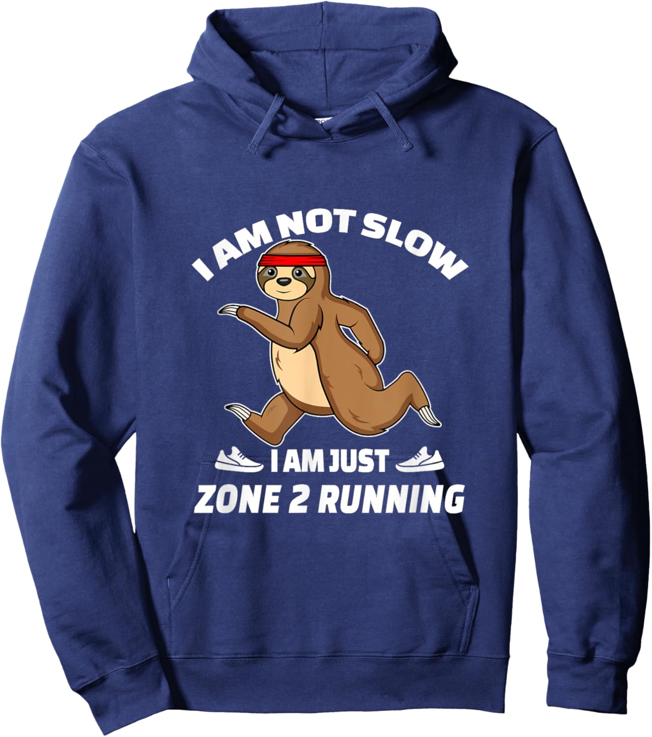Sloth Running Team Slow Runner I'm Just Zone 2 Running Hoodie - Hoodie | Navy
