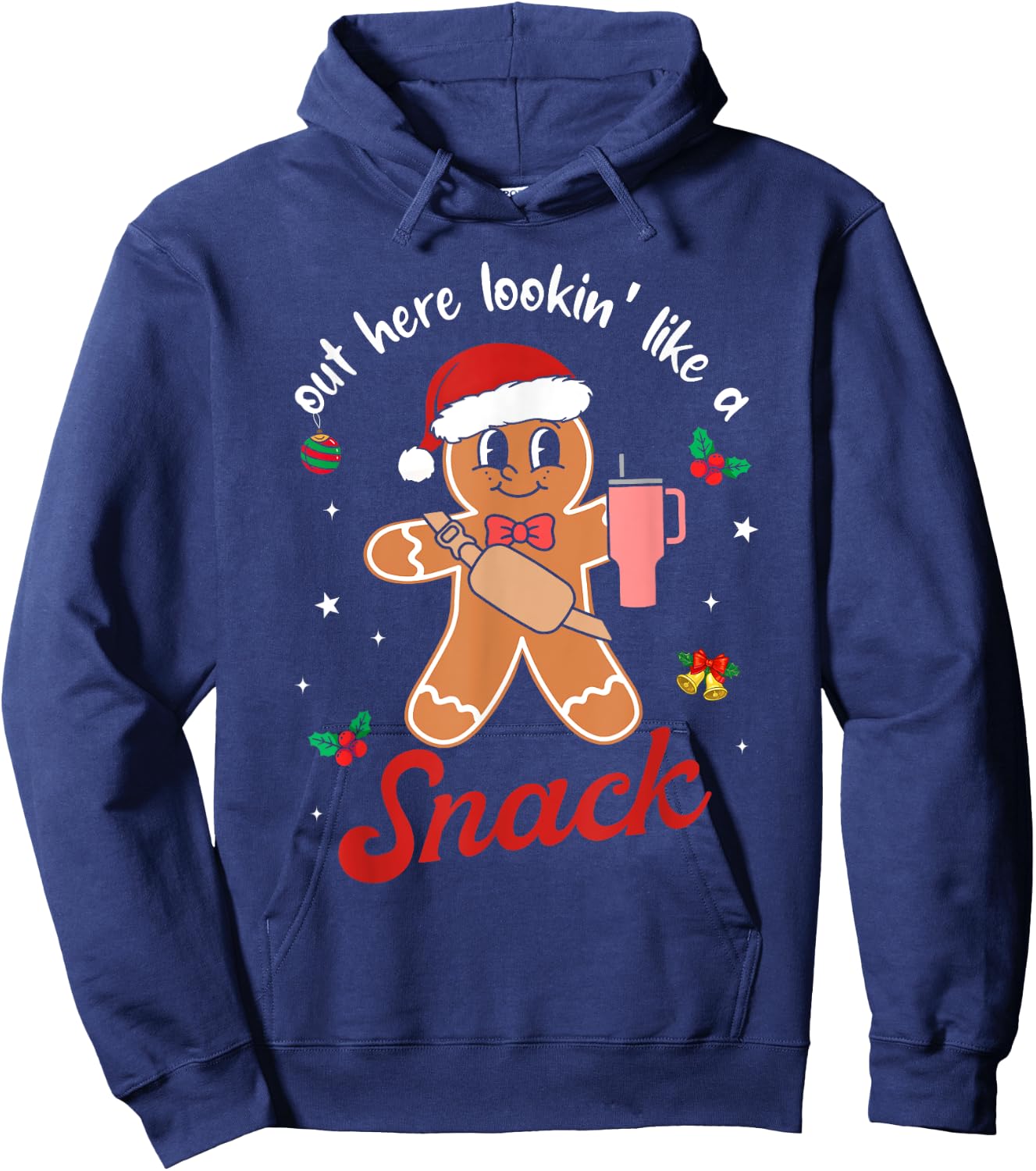 Out Here Looking Like A Snack Gingerbread BouJee Christmas Hoodie - Hoodie | Navy