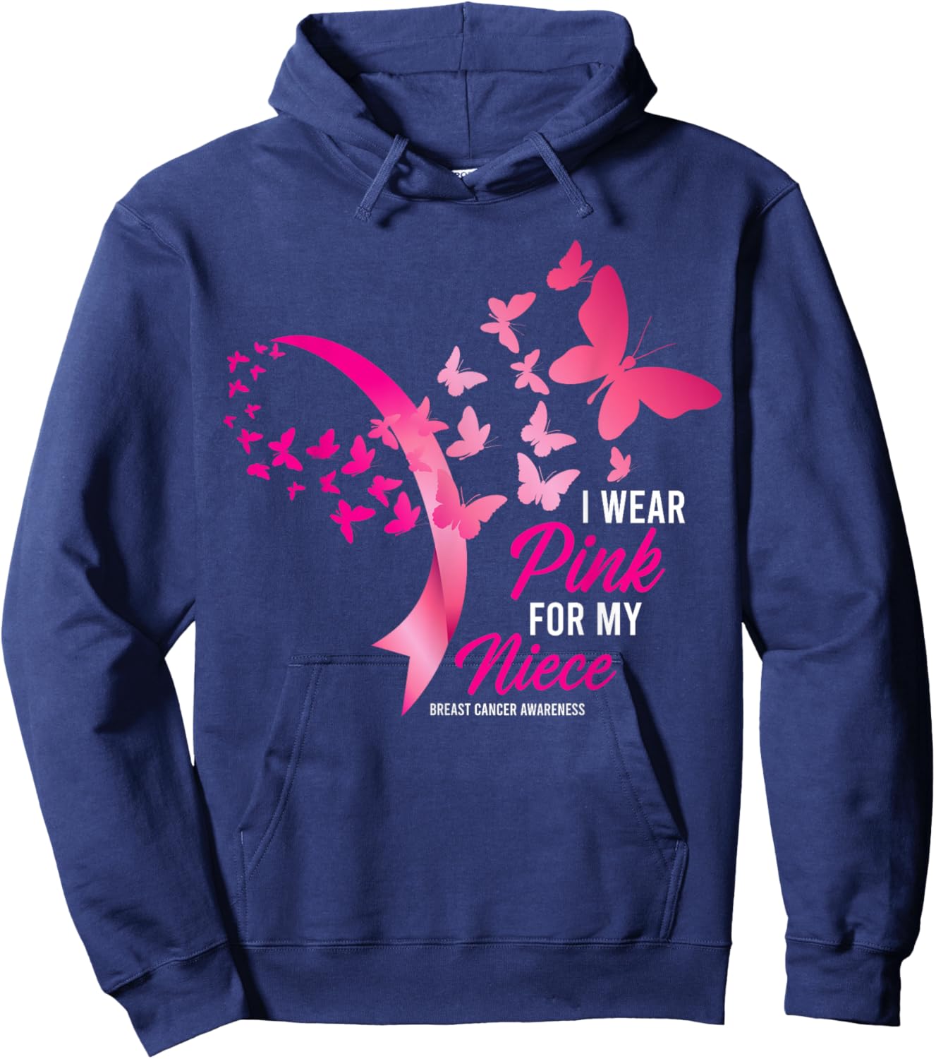 I Wear Pink For My Niece Cute Breast Cancer Awareness Gifts Hoodie - Hoodie | Navy