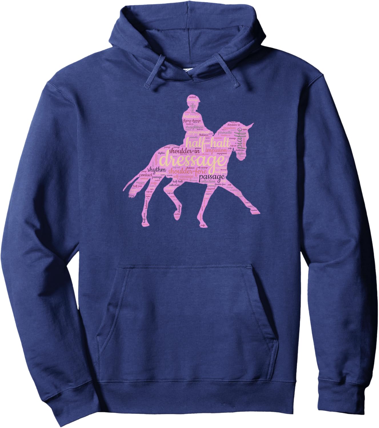 Dressage Gift Equestrian Horseback Riding Horse Show Hoodie - Hoodie | Navy