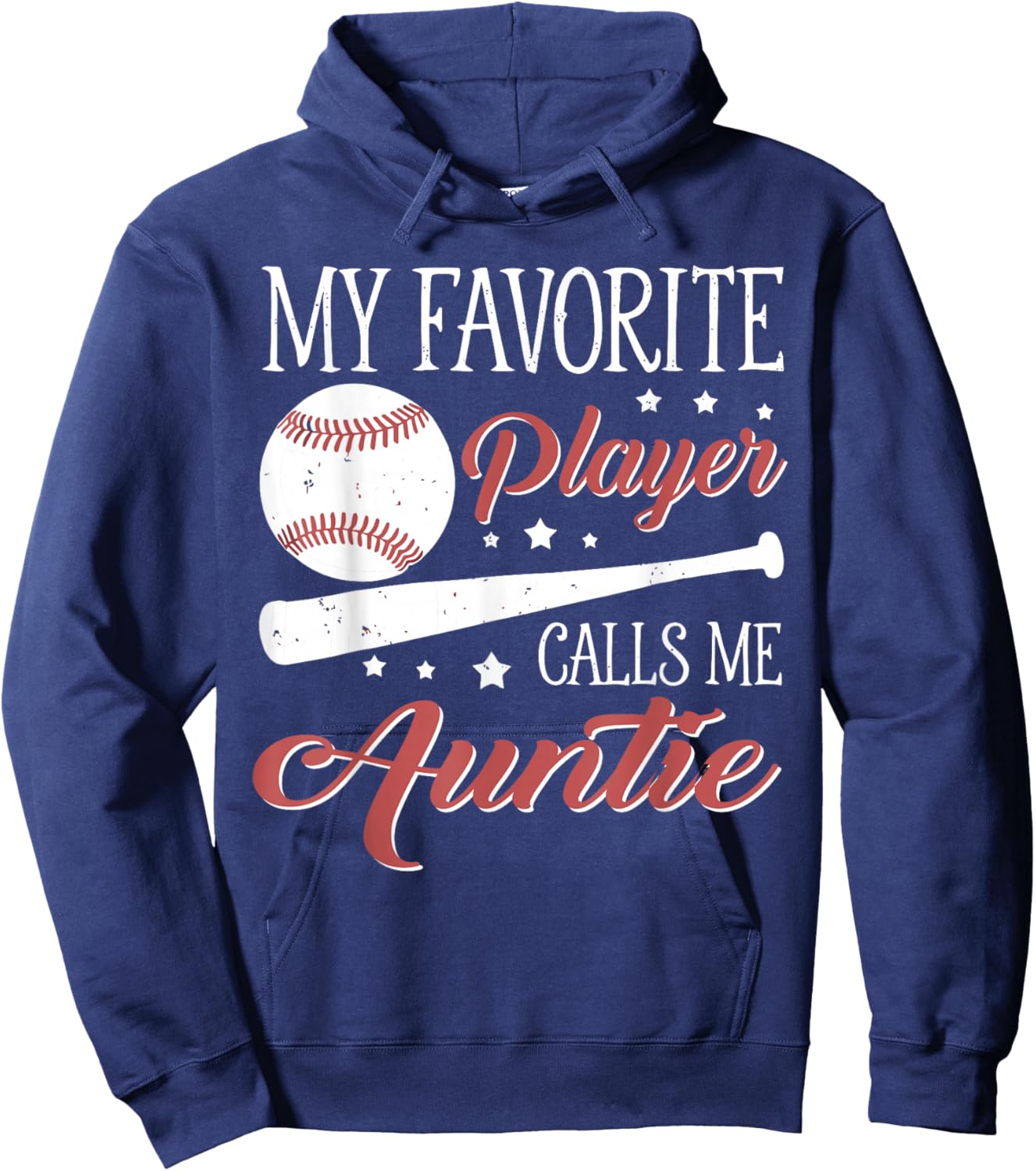 Baseball Auntie My Favorite Player Calls Me Auntie Hoodie - Hoodie | Navy