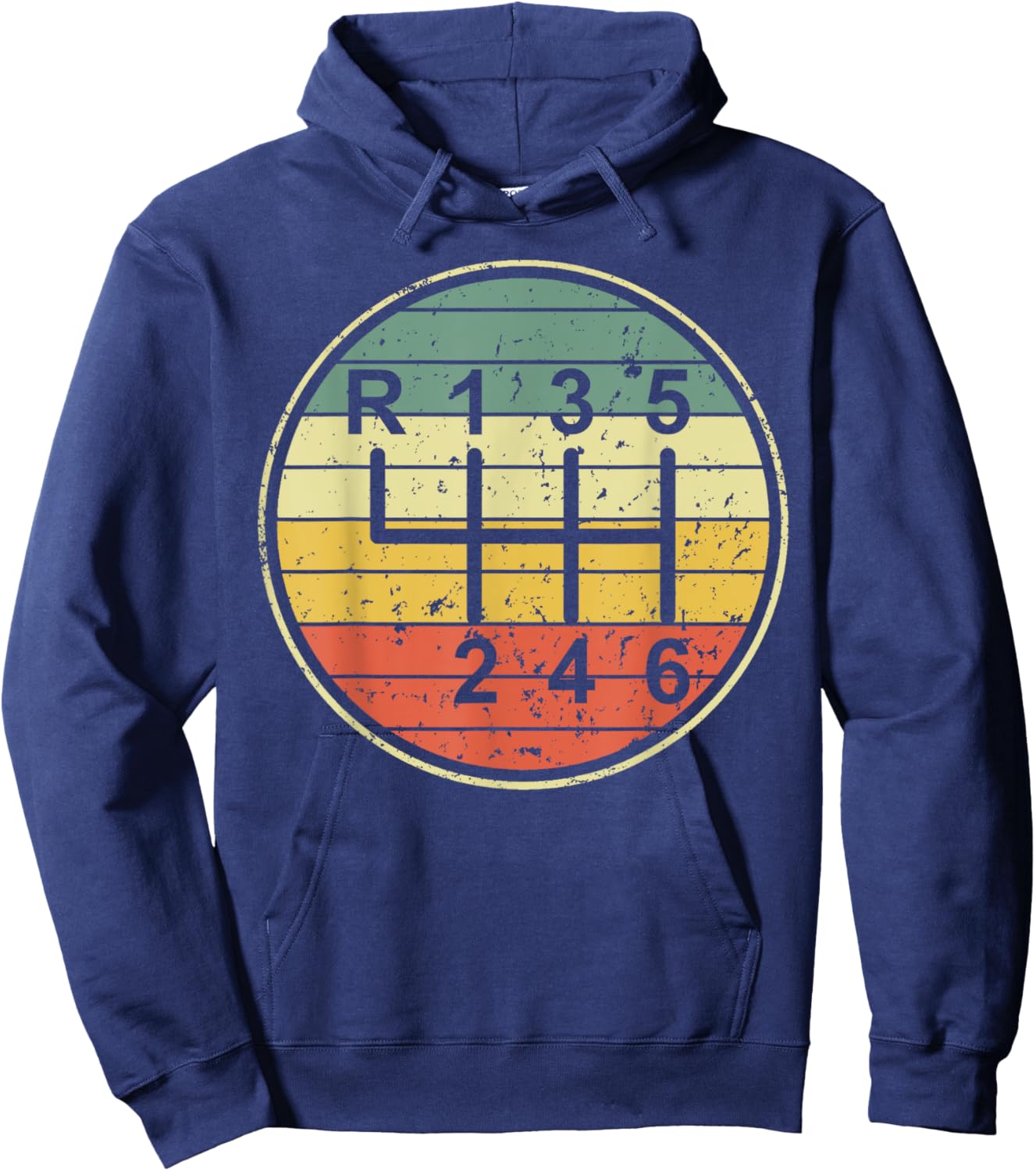 Funny Manual Transmission Shift Pattern Stick Shift 6 Speed Hoodie - Hoodie | Navy