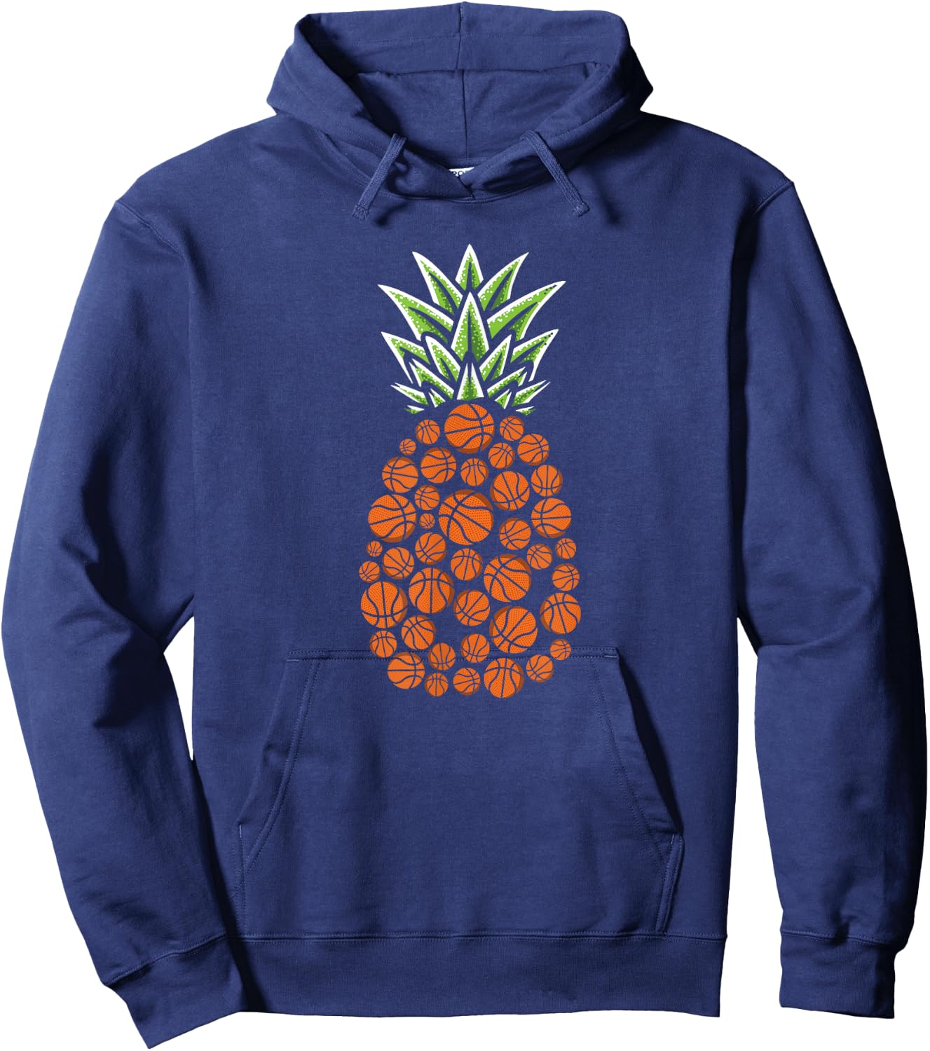 Pineapple Aloha Beaches Hawaii Basketball Hoodie - Hoodie | Navy