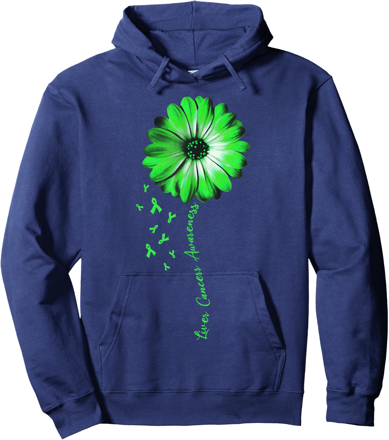 Daisy Flower Liver Cancer Awareness Gifts Hoodie - Hoodie | Navy