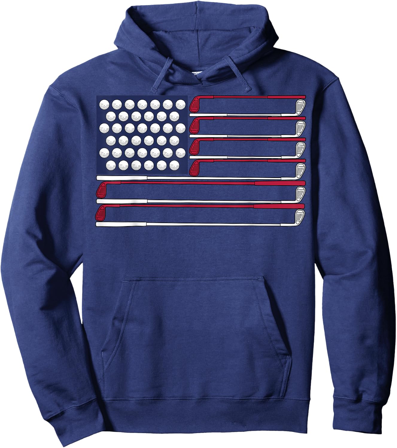 Patriotic Golf American 4th of July Golf Clubs American Flag Hoodie - Hoodie | Navy