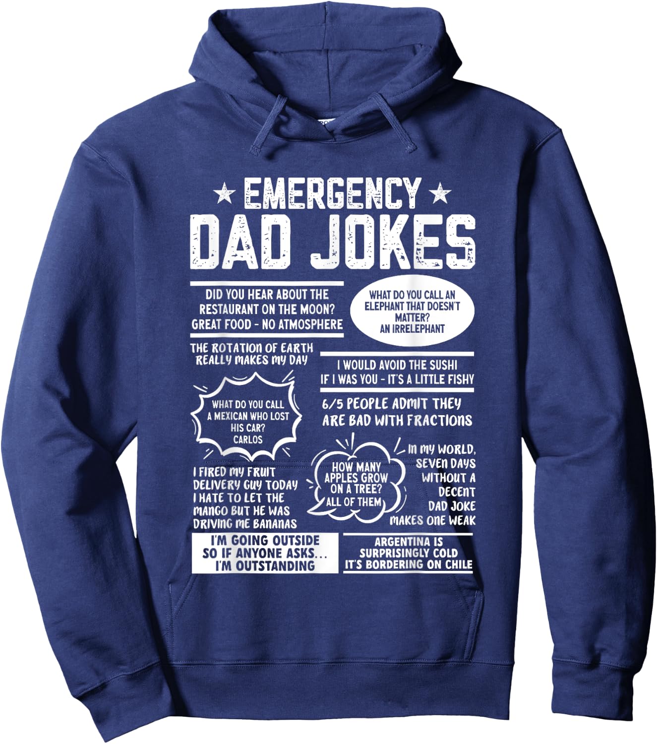 Emergency Dad Jokes Funny Pun Dad Joke Hoodie - Hoodie | Navy