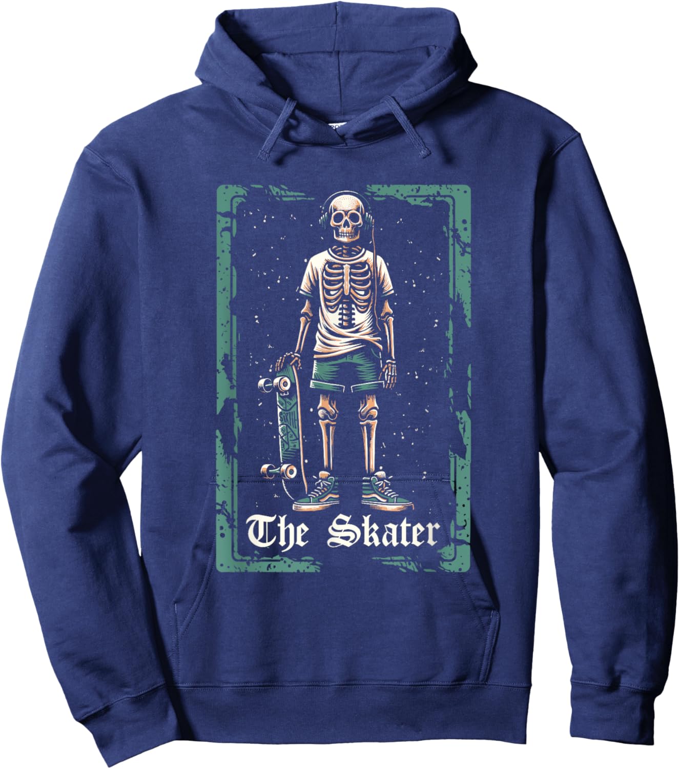 Skateboard Skater Skateboarder - Skeleton Tarot Card Hoodie - Hoodie | Navy