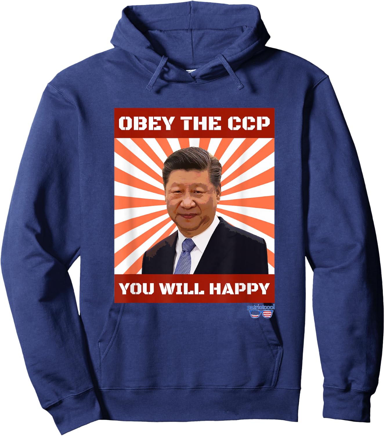 Obey The CCP Sarcastic Slogan Hoodie - Hoodie | Navy