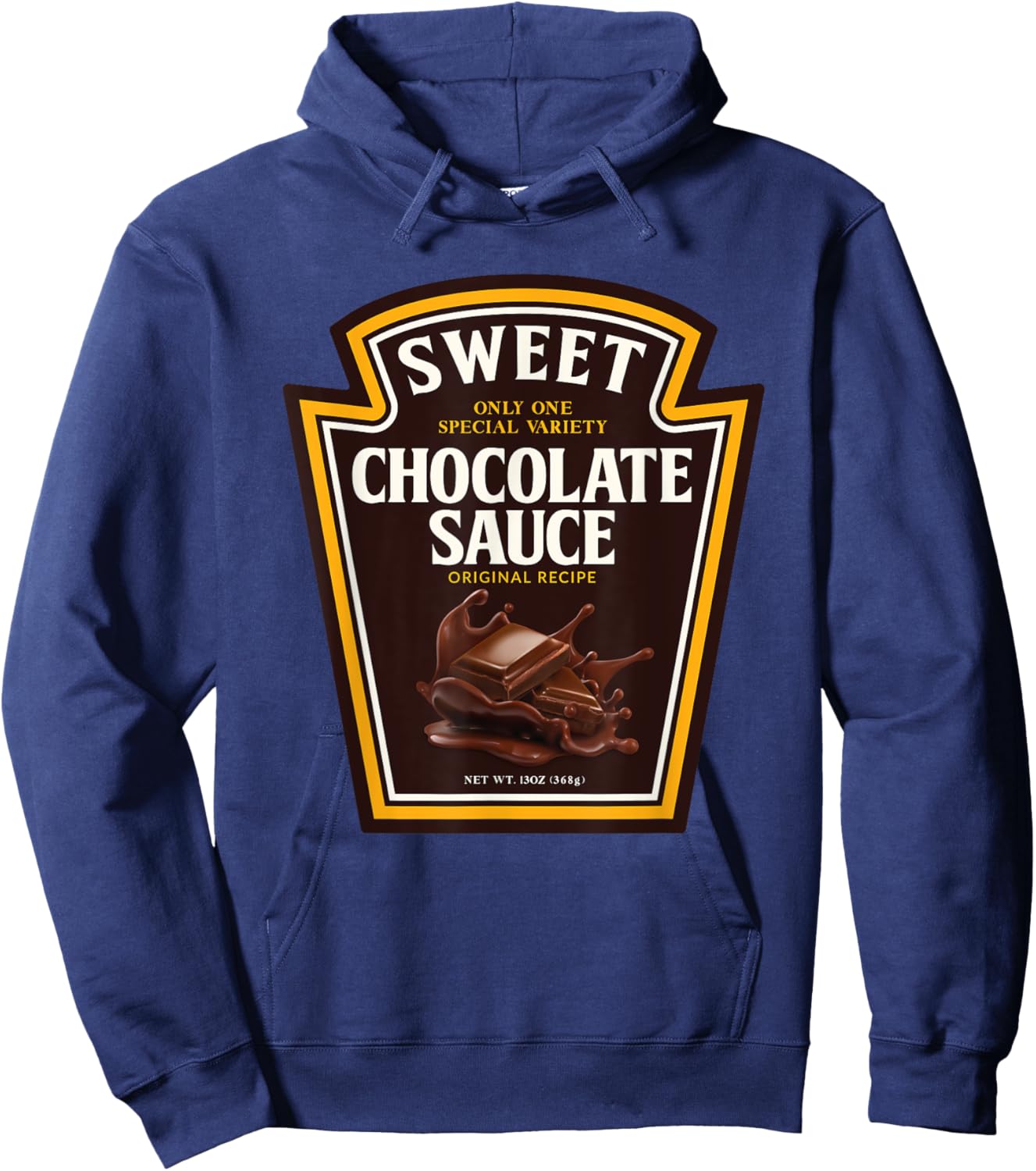 Sweet Chocolate Sauce Funny Bottle Label Condiment design Hoodie - Hoodie | Navy