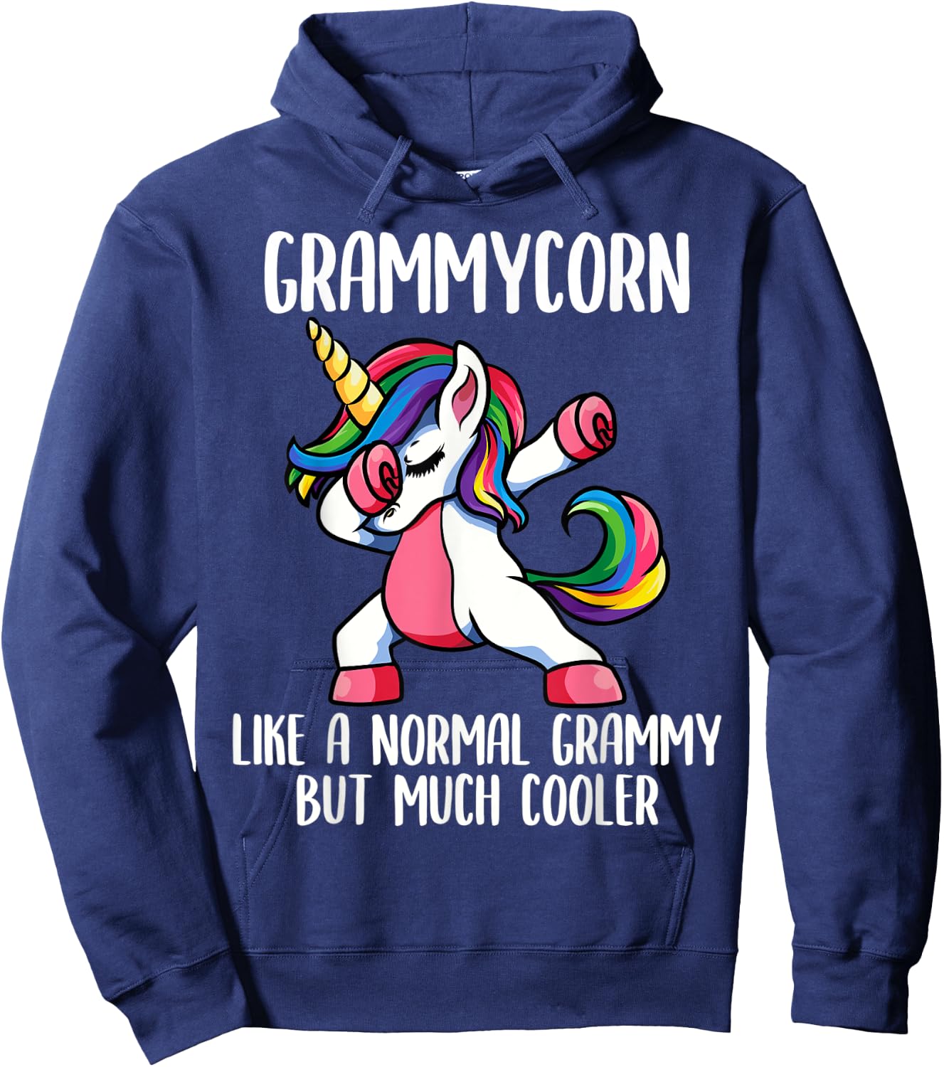 Unicorn Grammy Girl Birthday Party Apparel, GrammyCorn Cute Hoodie - Hoodie | Navy