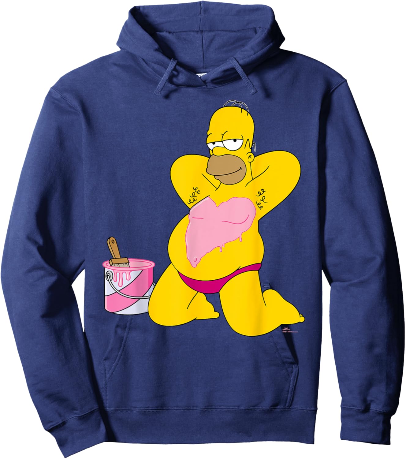 The Simpsons Homer Simpson Big Pink Heart Valentine’s Day Hoodie - Hoodie | Navy