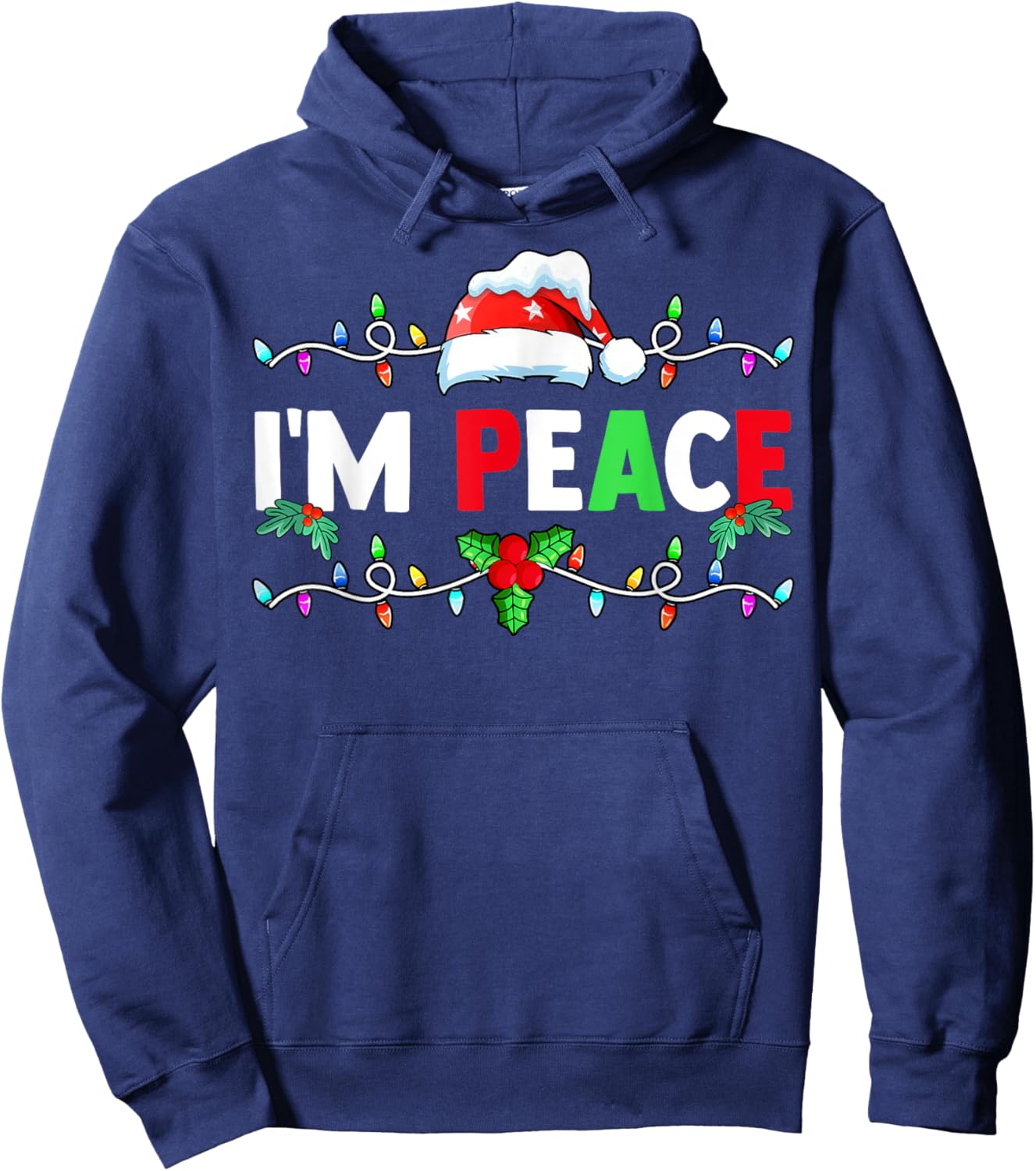 I Come In Peace I'm Peace Funny Matching Couple Christmas Hoodie - Hoodie | Navy