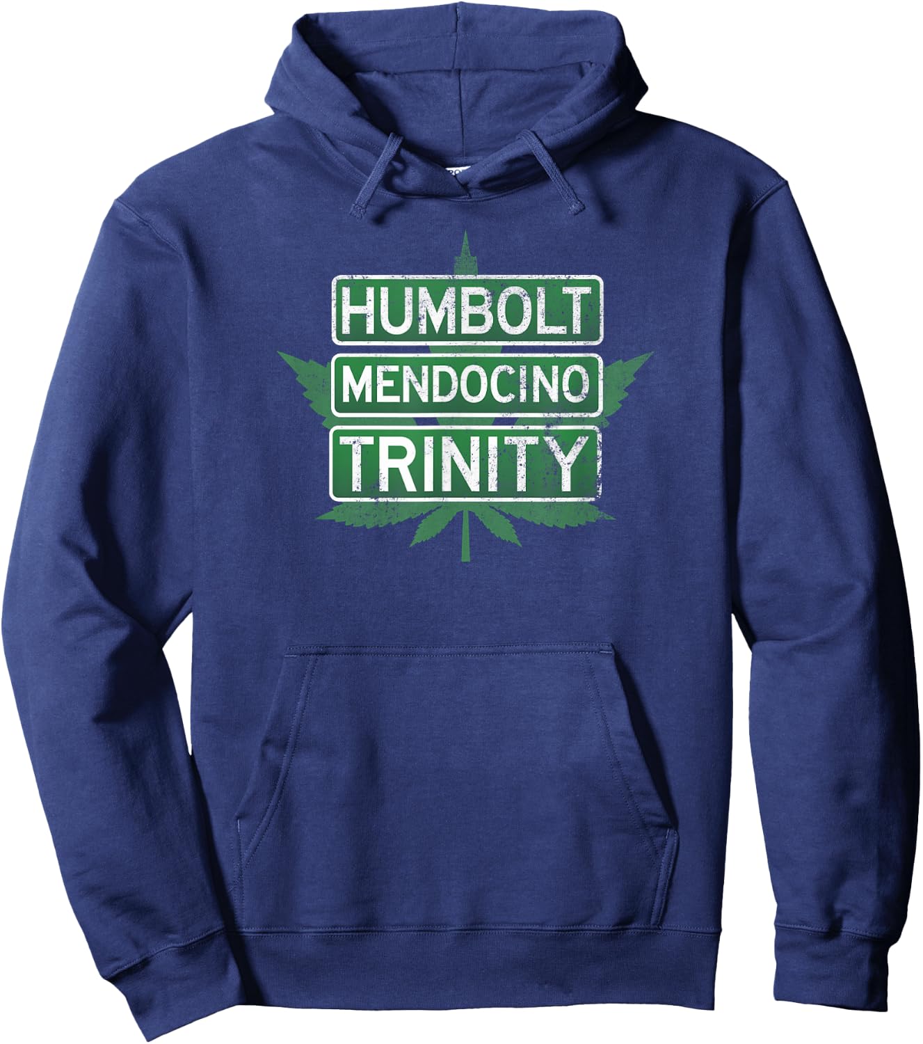 Humbolt Mendocino Trinity | Distressed Style Hoodie - Hoodie | Navy