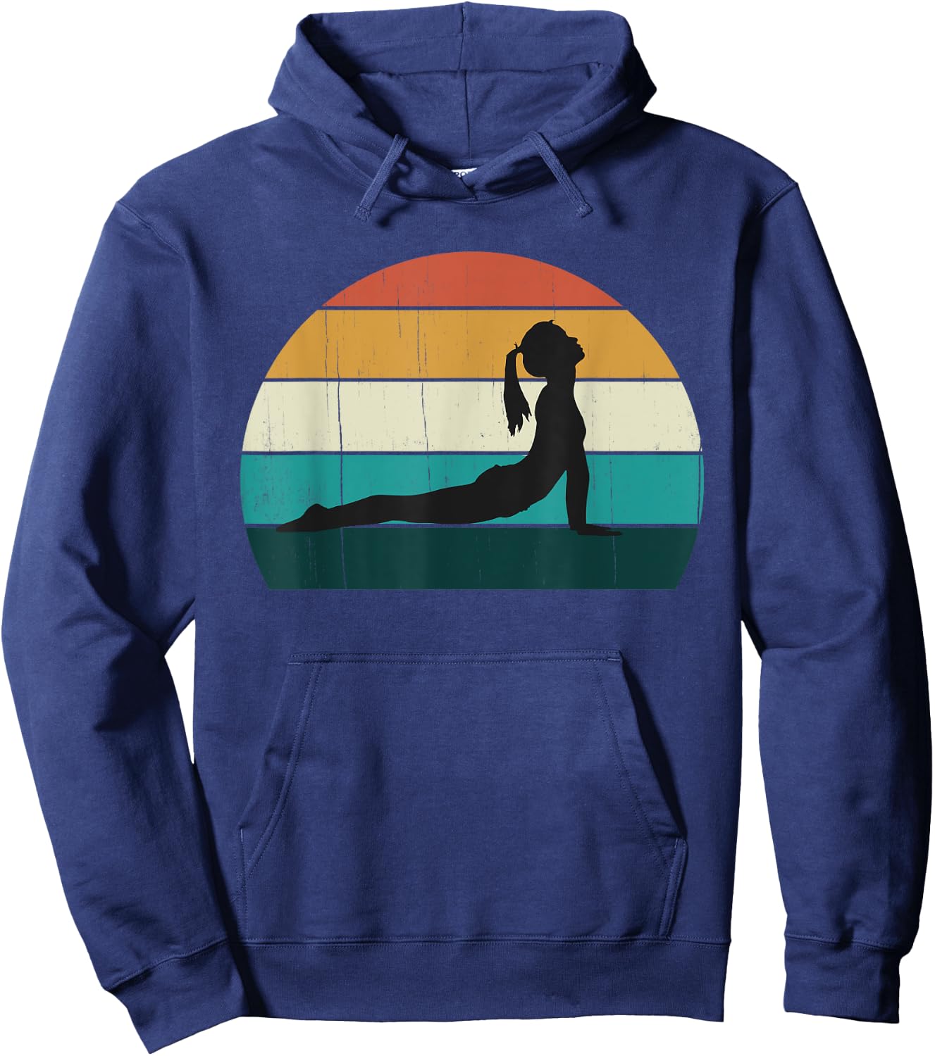 Retro Yoga Pose: Vintage Mind Meditation / Body Workout Gift Hoodie - Hoodie | Navy