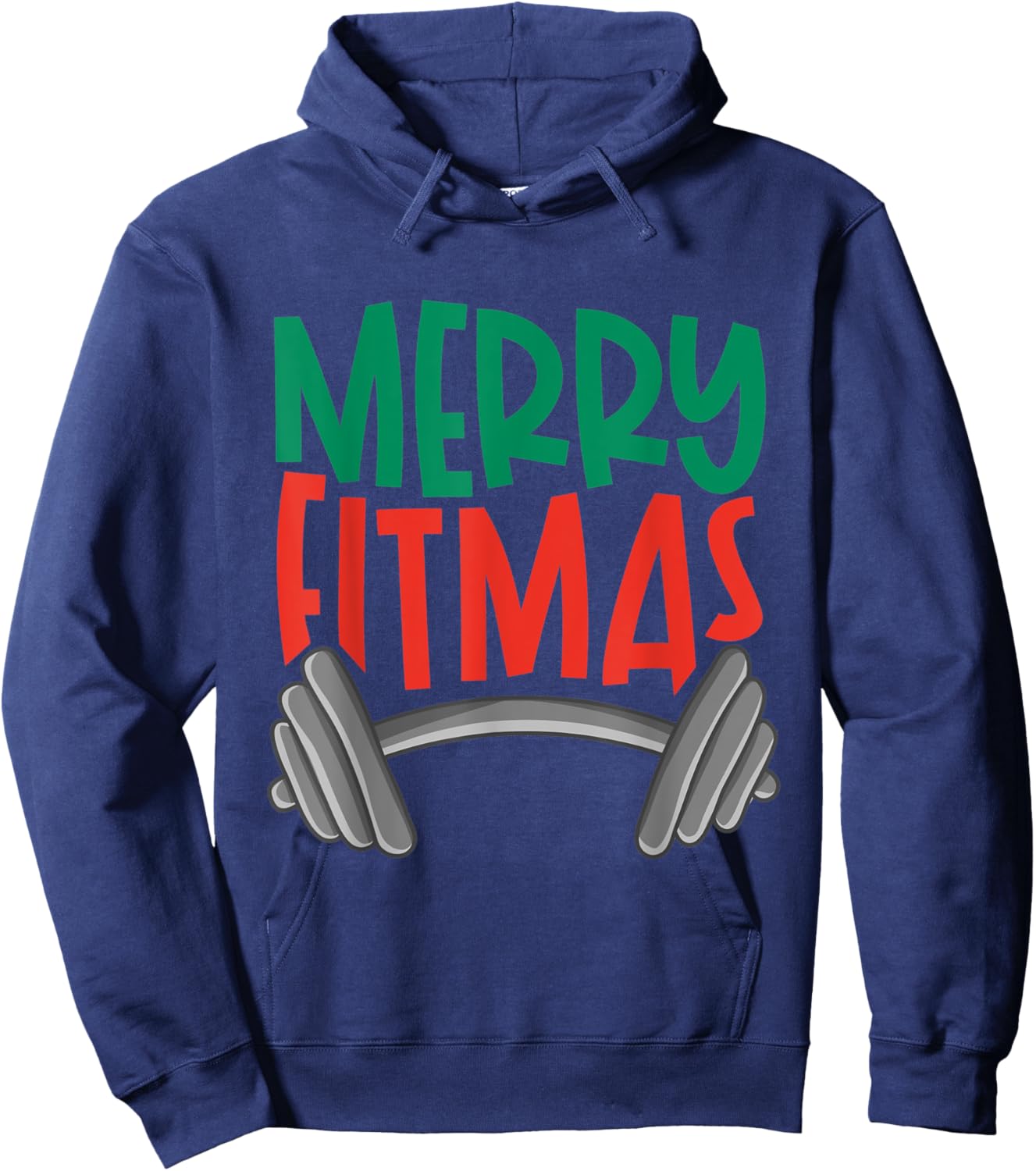 Funny Merry Fitmas Merry Christmas Fitness Nut Gift Hoodie - Hoodie | Navy