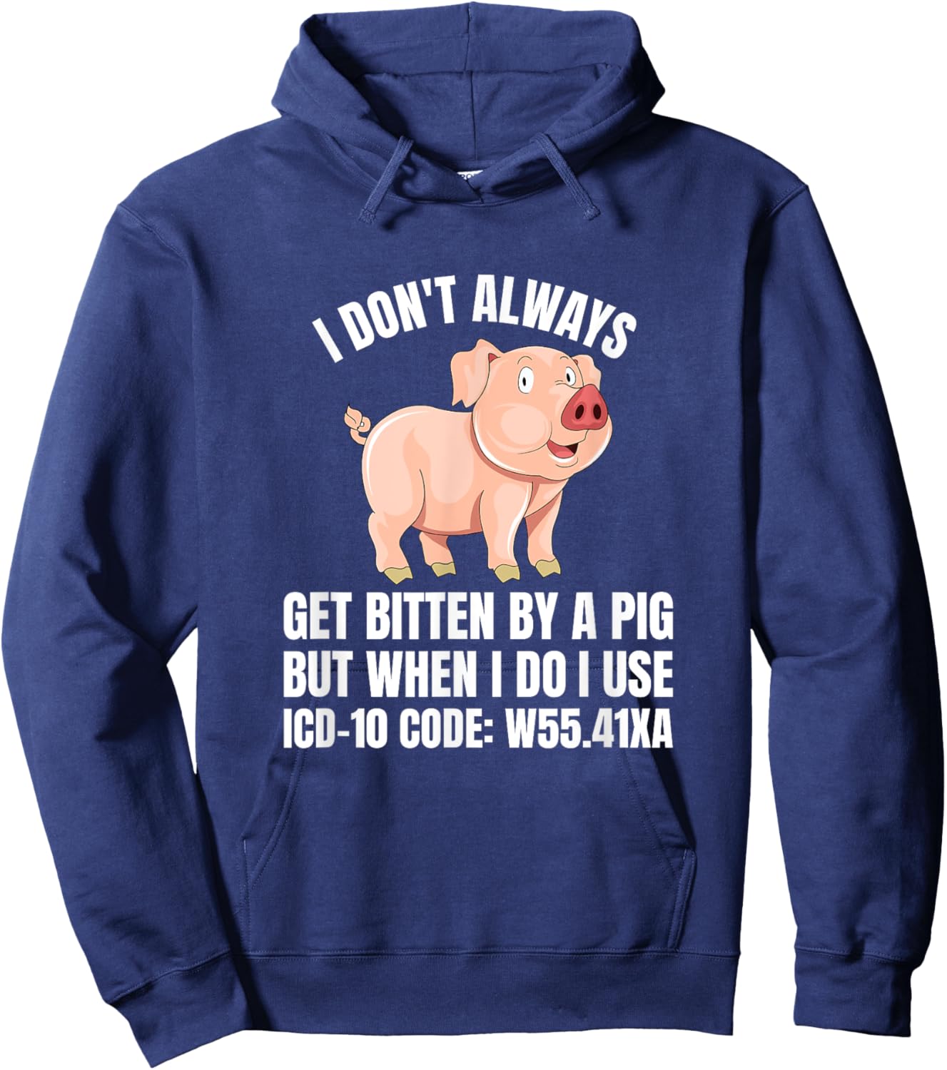 ICD-10 Code W55.41XA Humor Medical Coding Medics Coder Hoodie - Hoodie | Navy