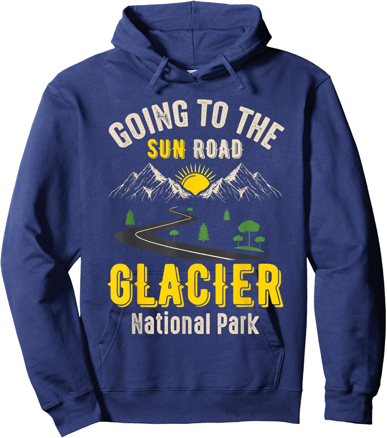 Going To The Sun Road Glacier National Park Montana Gift Hoodie - Hoodie | Navy
