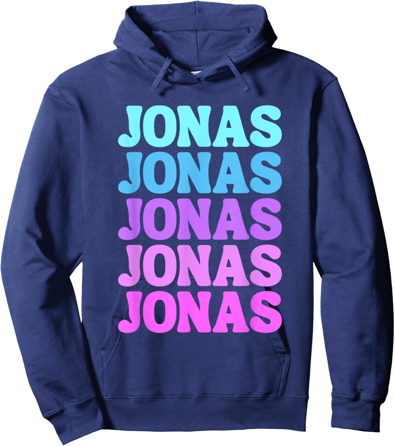 Retro Jonas First Name Boy Personalized Girl Groovy 80's Hoodie - Hoodie | Navy