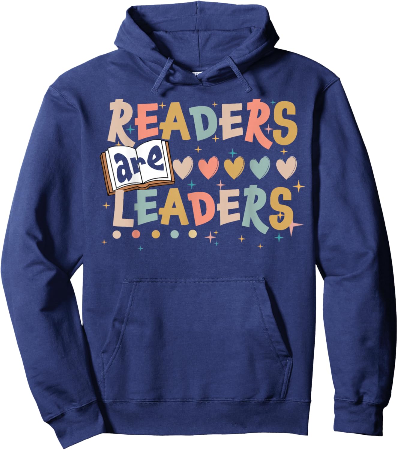 Retro Readers Are Leaders Cute Heart Back To School Hoodie - Hoodie | Navy