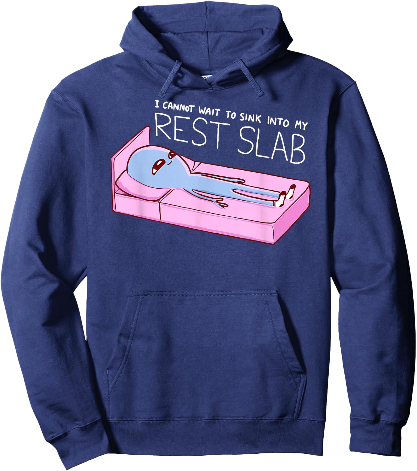 Threadless Nathan W. Pyle Strange Planet Rest Slab Graphic Hoodie - Hoodie | Navy