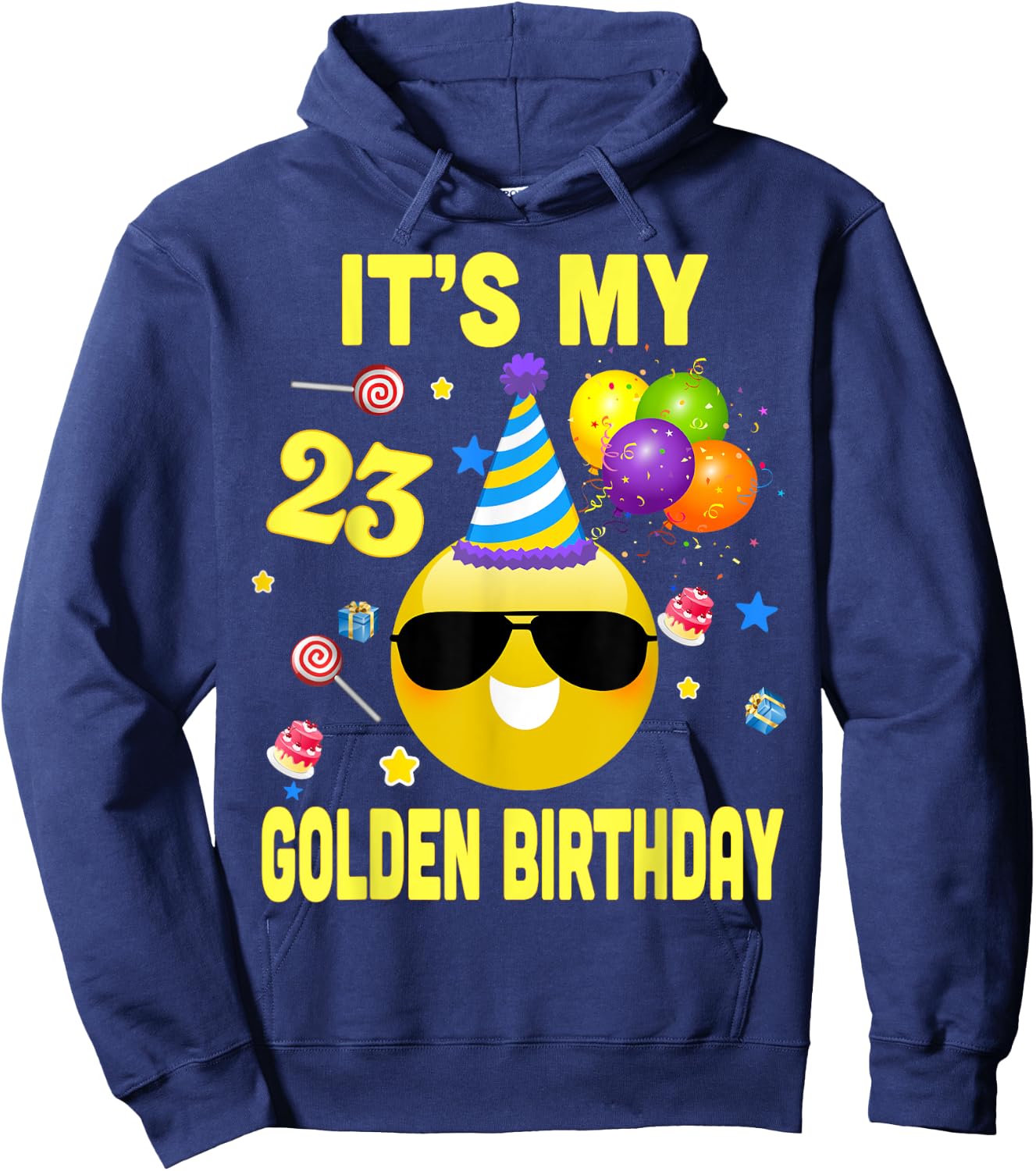 23rd Birthday Gifts It's My Golden Birthday 23 Years Old WY2 Hoodie - Hoodie | Navy