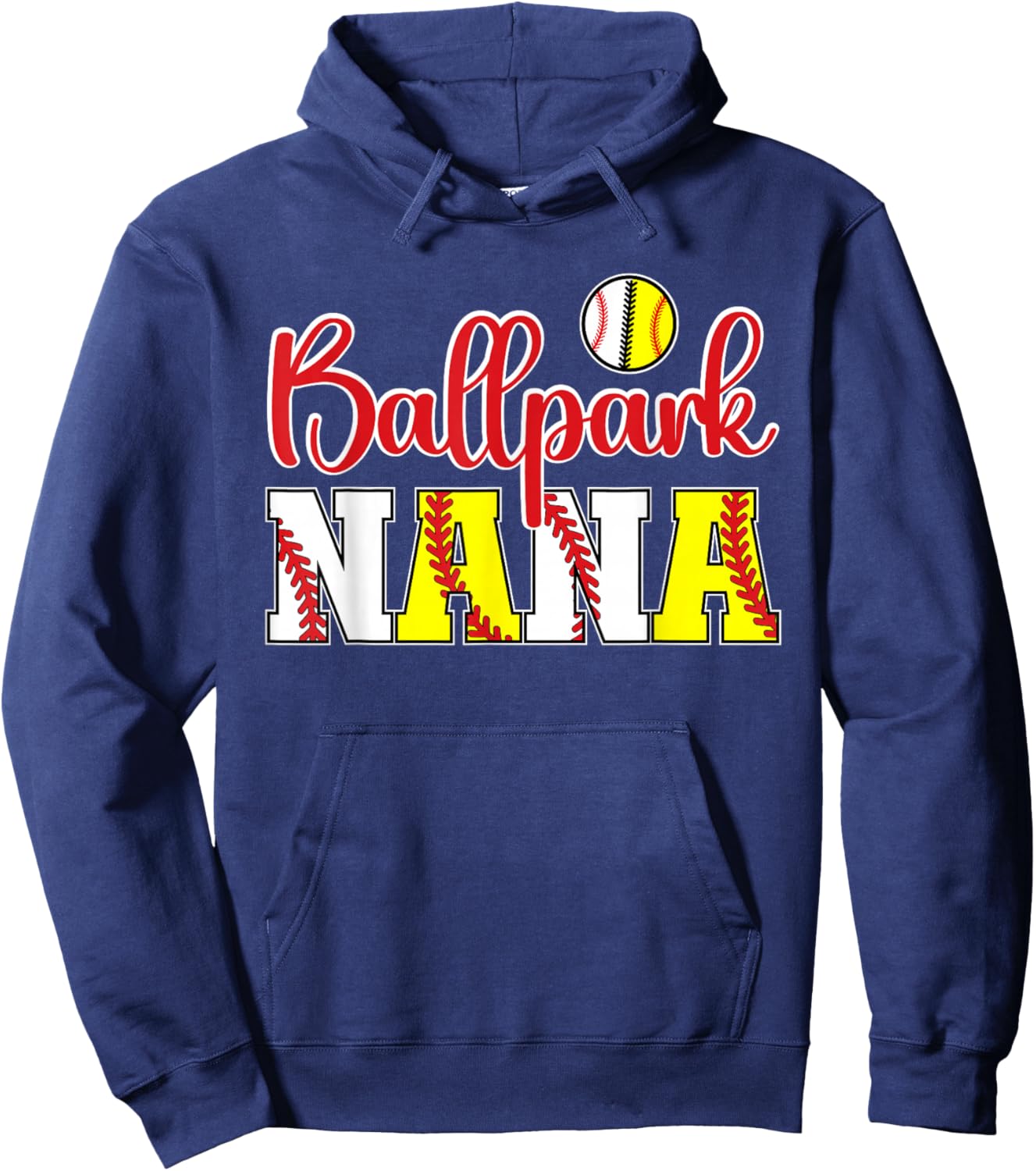 Ballpark Nana Softball Baseball Nana Grandma Hoodie - Hoodie | Navy