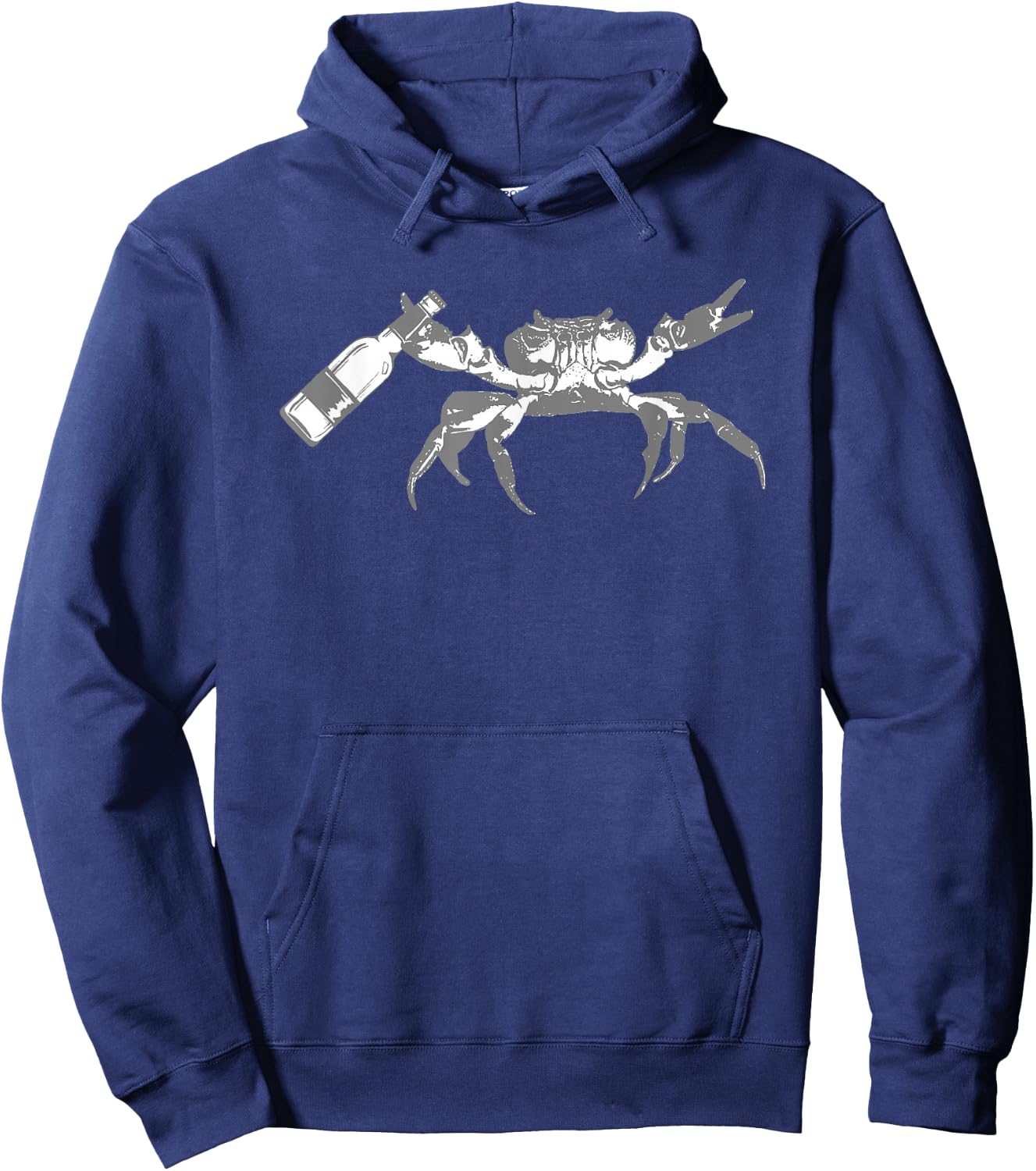 Crab Drinking Beer Hoodie - Hoodie | Navy