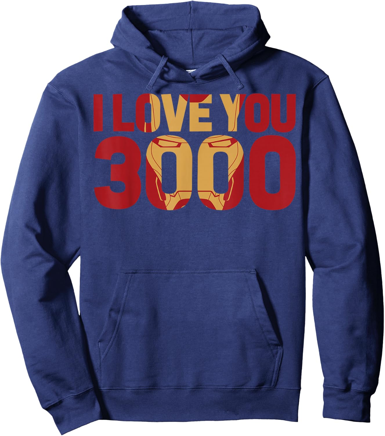 Marvel Avengers Endgame Iron Man I Love You 3000 Text Fill Small Hoodie - Hoodie | Navy