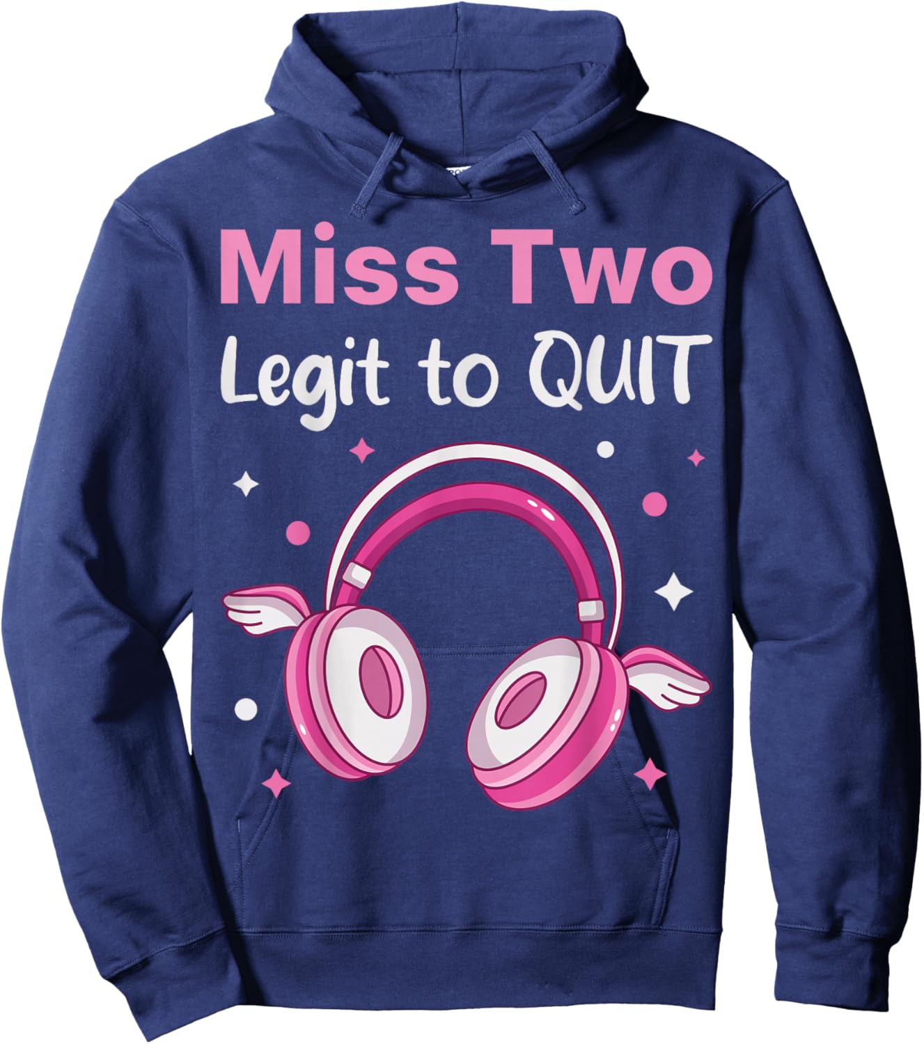 Miss Two 2 Legit To Quit 2nd Birthday Outfit Hip Hop Pink Hoodie - Hoodie | Navy