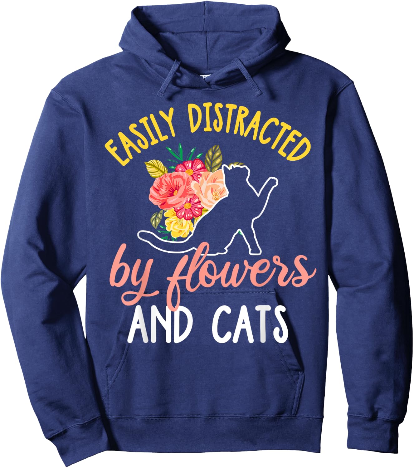 Florist Cat Shirt Funny Floral Designer Cat Lover Gift Hoodie - Hoodie | Navy