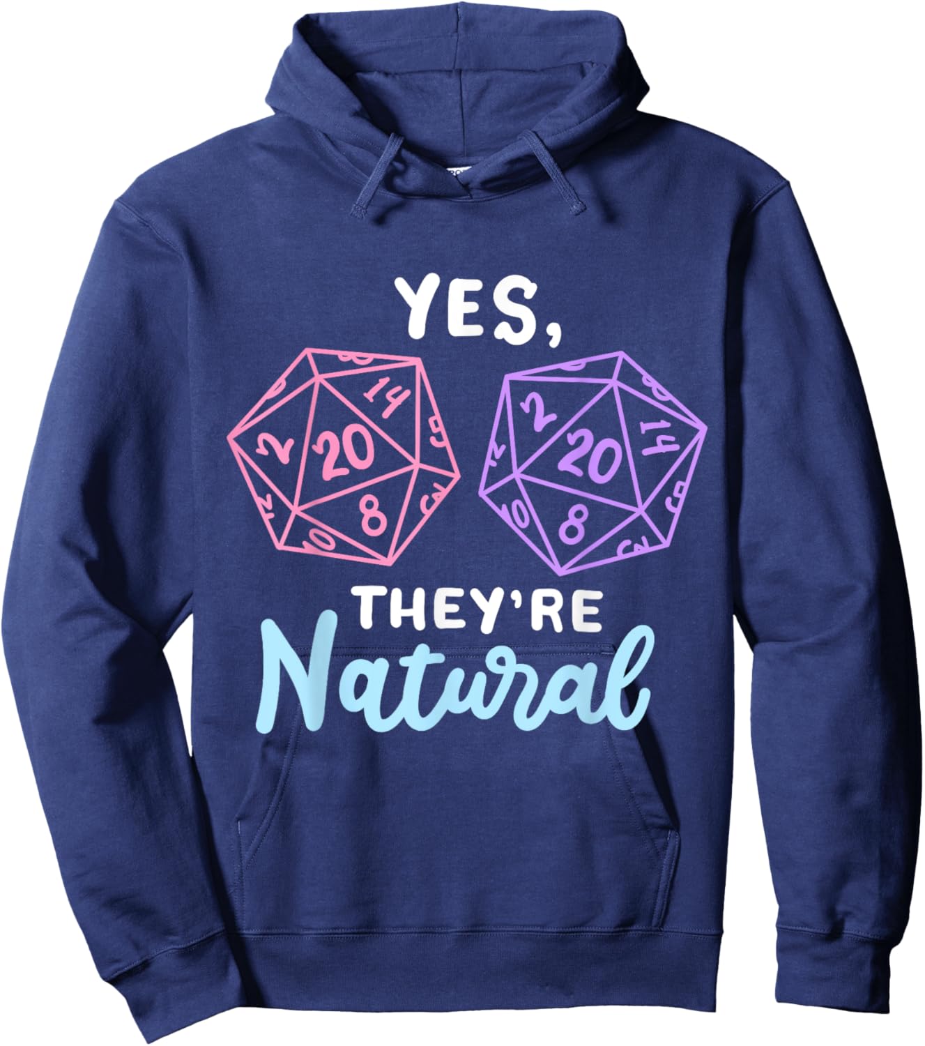 Yes They're Natural 20 D20 Würfel, lustiger RPG-Gamer Hoodie - Hoodie | Navy