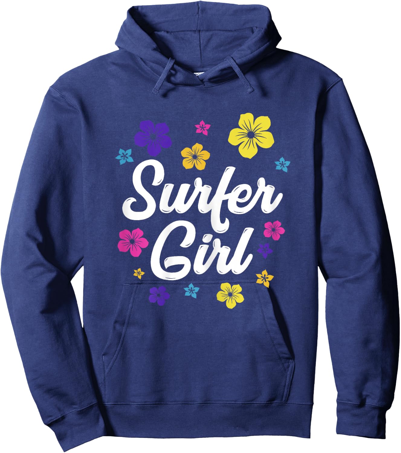Surfer Girl Surf Retro Vintage Surf Gift Women Surfing Hoodie - Hoodie | Navy