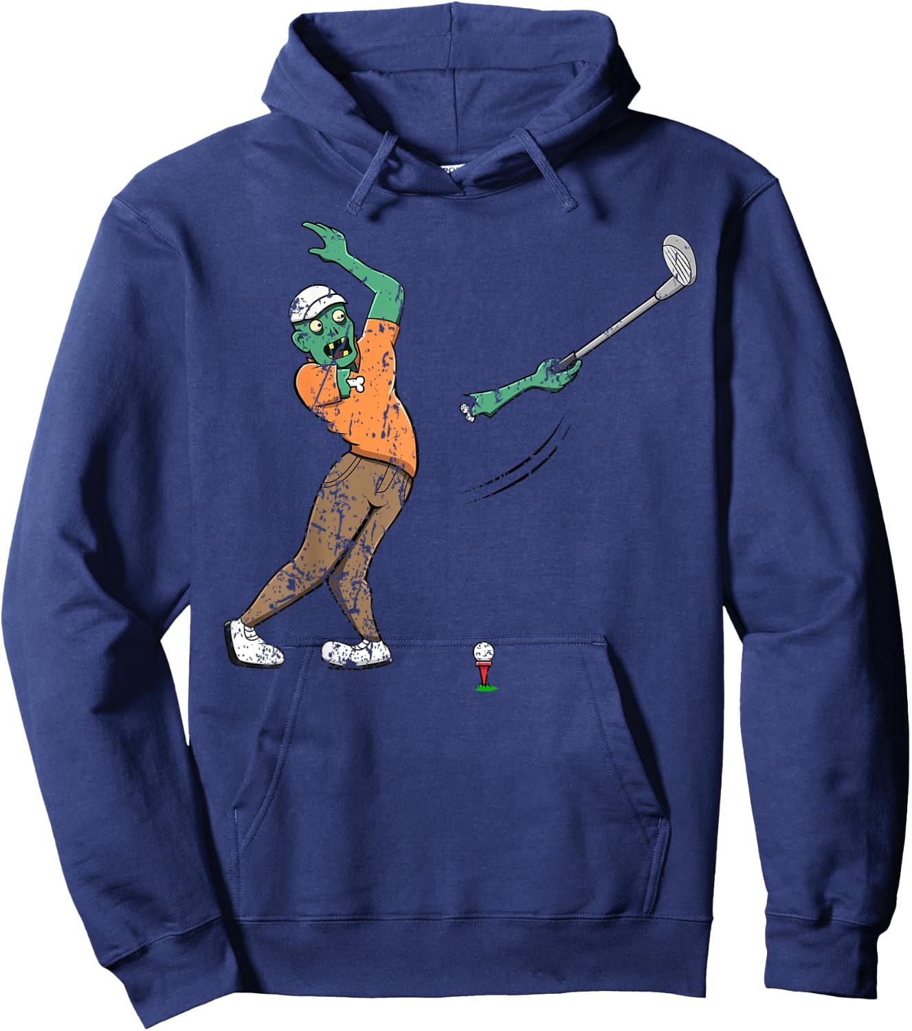 Zombie Golf Player Golfing Halloween Horror Scary Creepy Hoodie - Hoodie | Navy