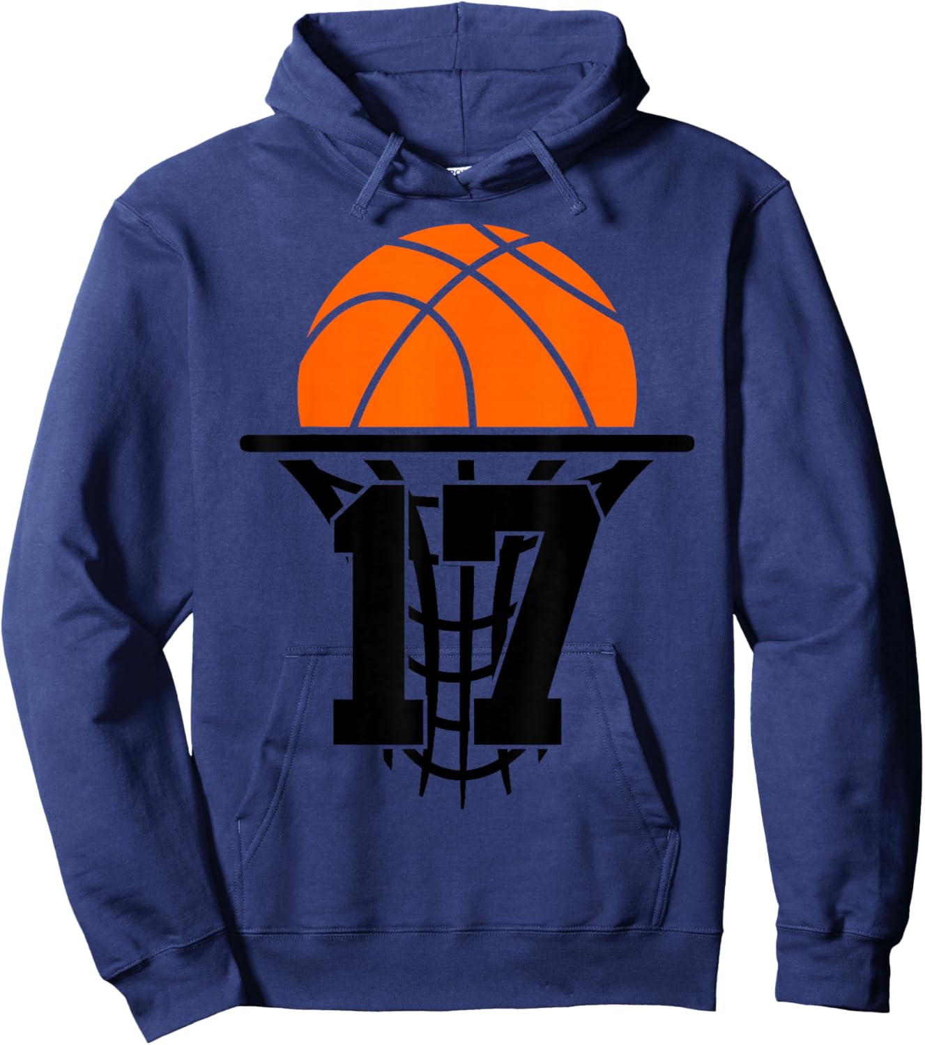 17 Years Basketball 17th Birthday Hoodie - Hoodie | Navy