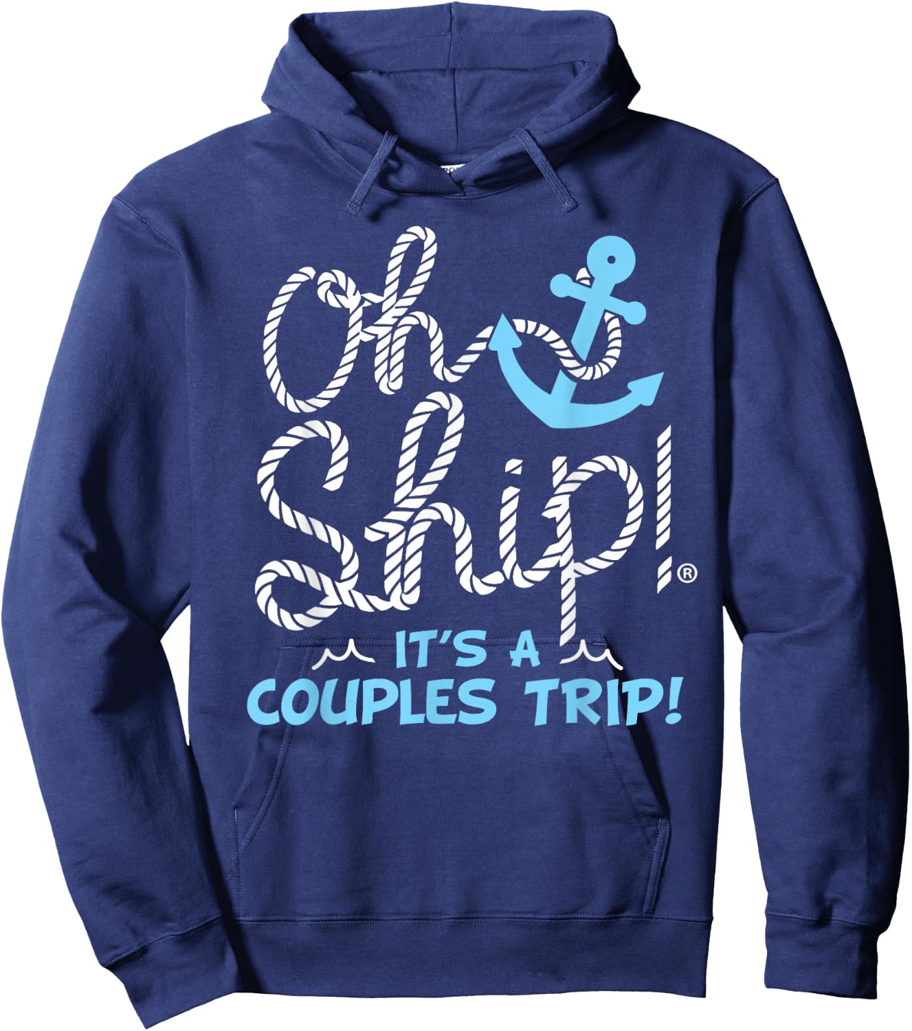 Oh Ship It's a Couples Trip - Matching Couples Cruise Hoodie - Hoodie | Navy