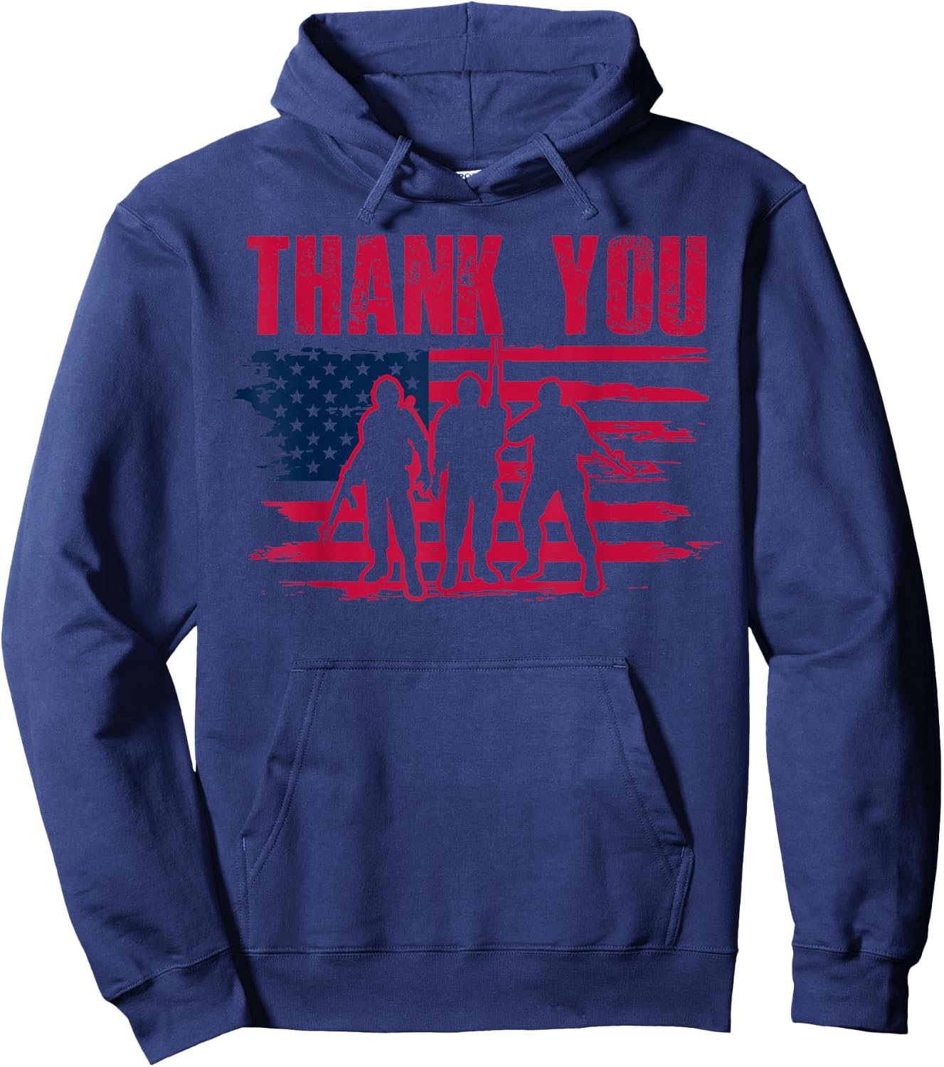 Thanks to Veterans Patriotic Thank you Vets American flag Hoodie - Hoodie | Navy
