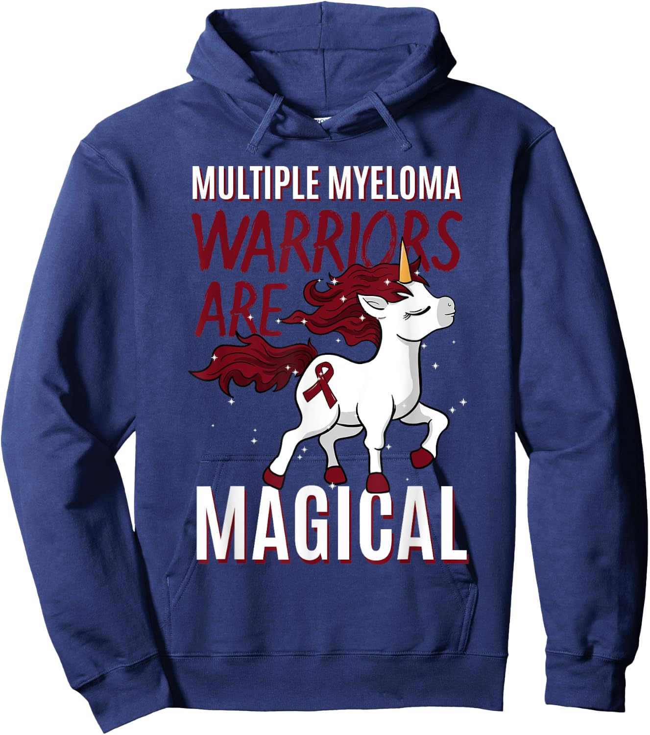 Multiple Myeloma Awareness Unicorn Lover Myelomatosis Gift Hoodie - Hoodie | Navy