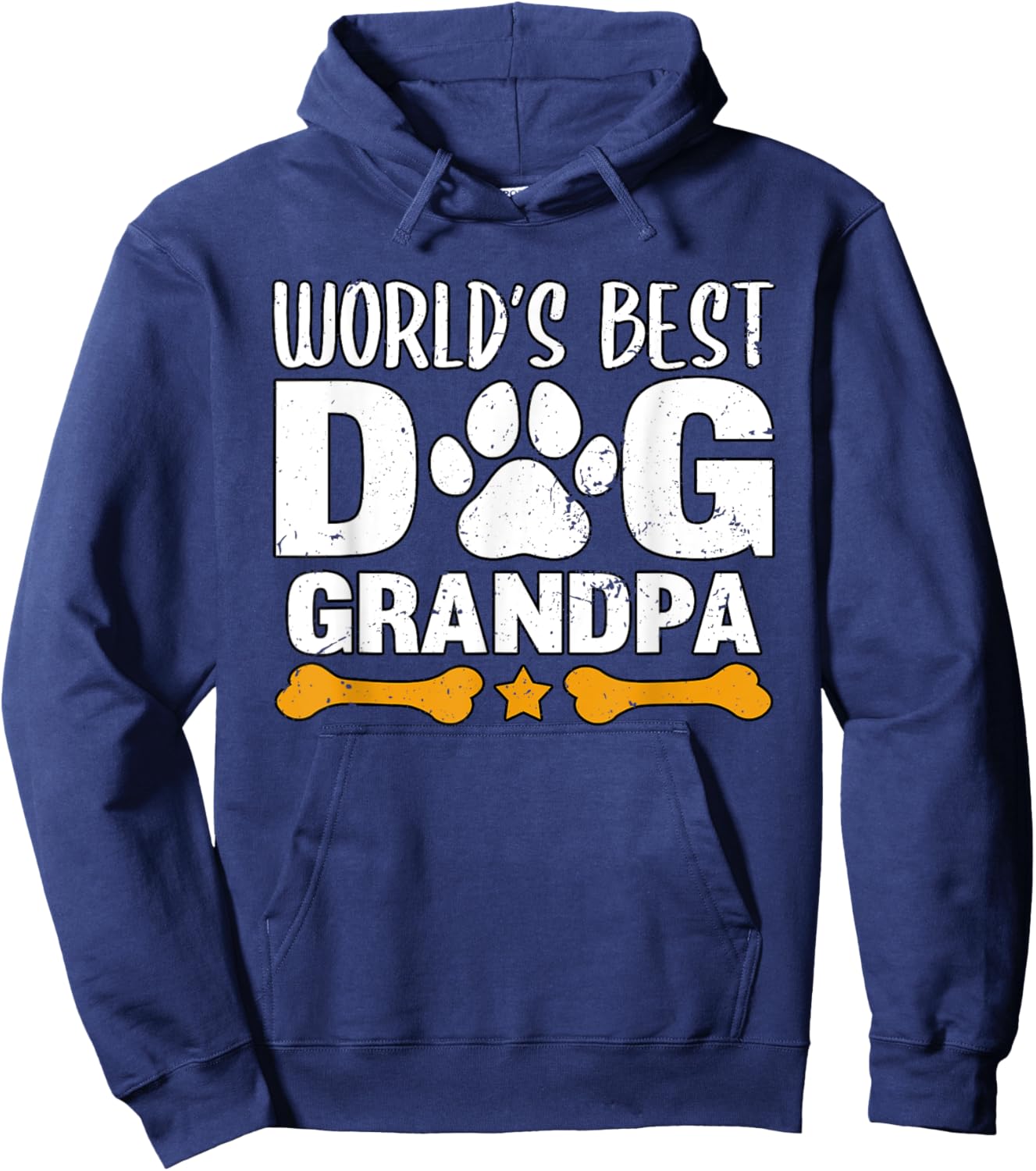 World's Best Dog Grandpa Puppy Grandfather Paw Fur Parent Hoodie - Hoodie | Navy