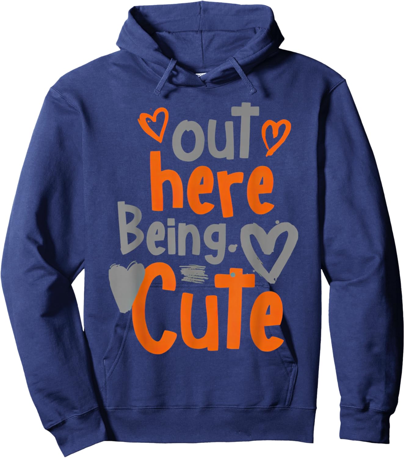 Olive Army Solar Orange Color Match Hoodie - Hoodie | Navy