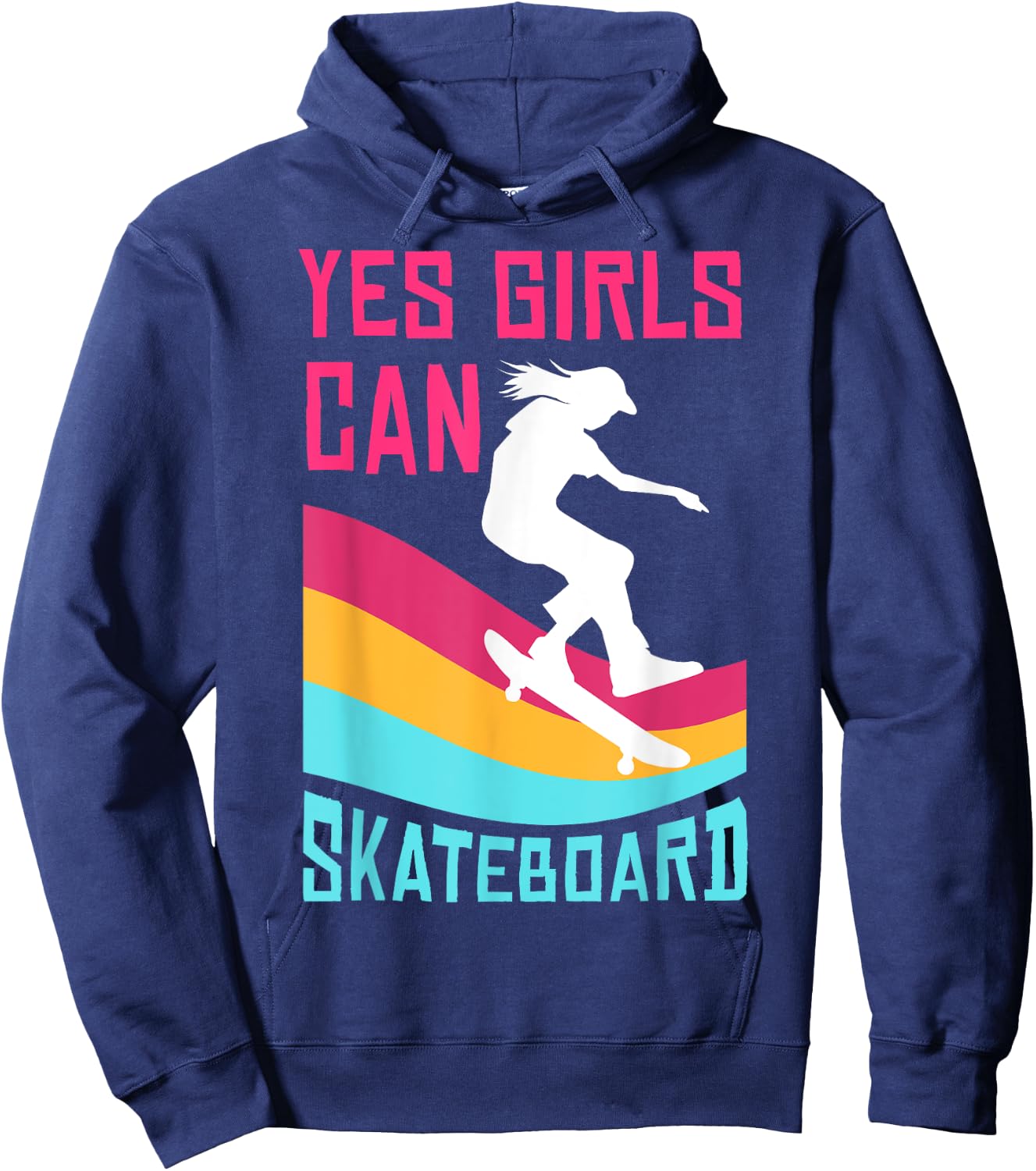 Funny Skateboard Gift Girls Kids Skateboarding Lovers Hoodie - Hoodie | Navy