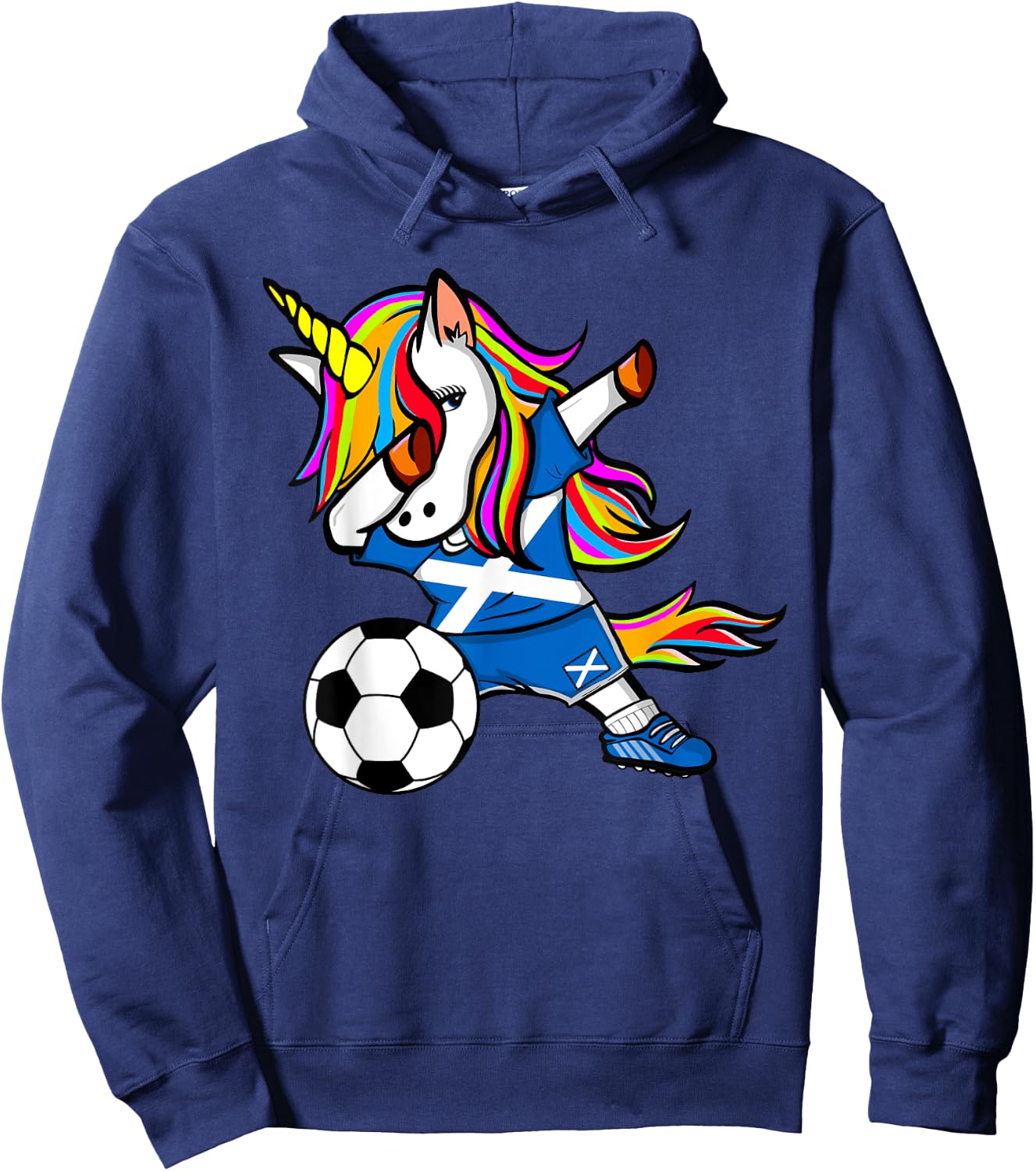 Dabbing Unicorn Scotland Soccer Fan Jersey Scottish Football Hoodie - Hoodie | Navy