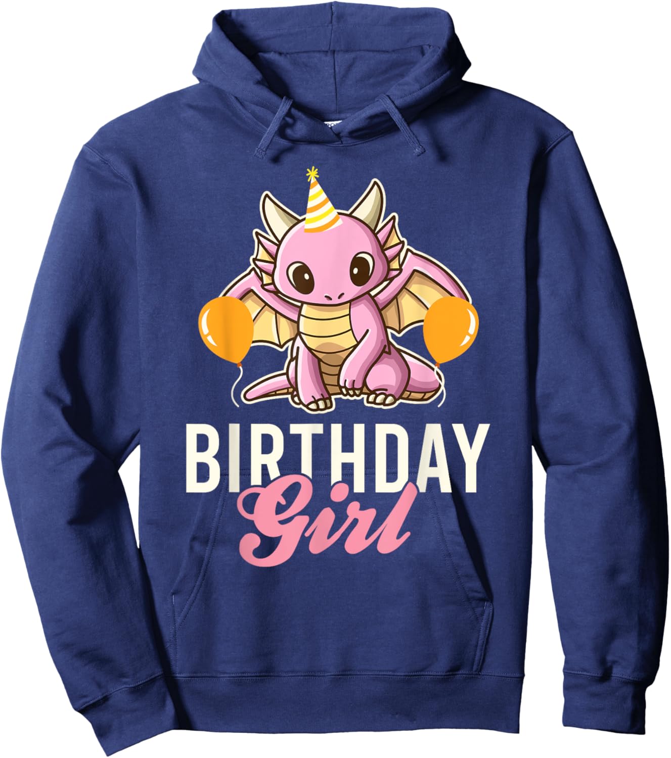 Cute Dragon Birthday Girl Hoodie - Hoodie | Navy