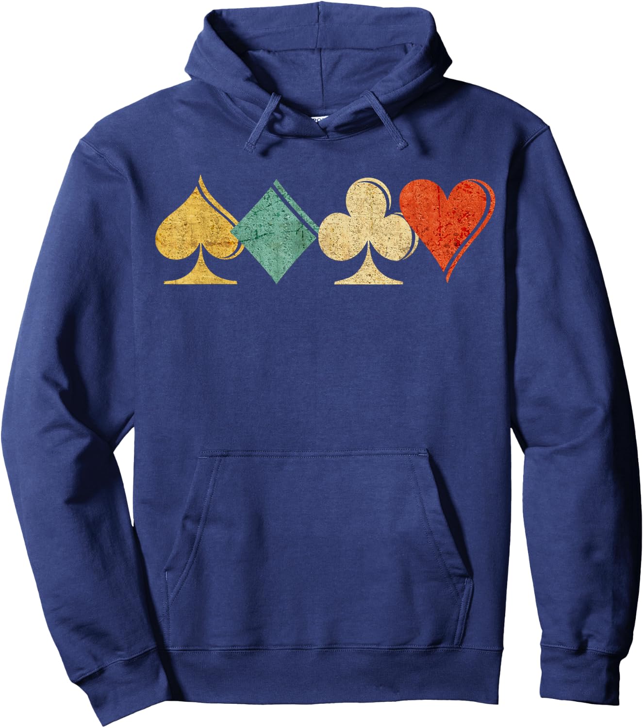 Playing Cards Spade, Heart, Diamond, Club,Casino Gift Hoodie - Hoodie | Navy