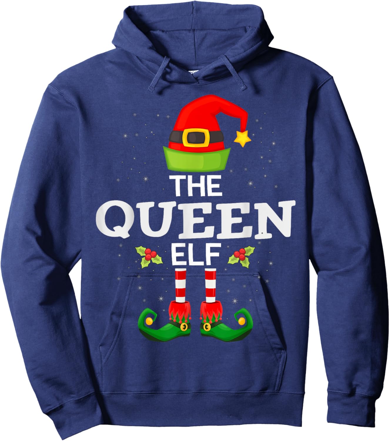 The Queen Elf Christmas Family Matching Pajama Hoodie - Hoodie | Navy