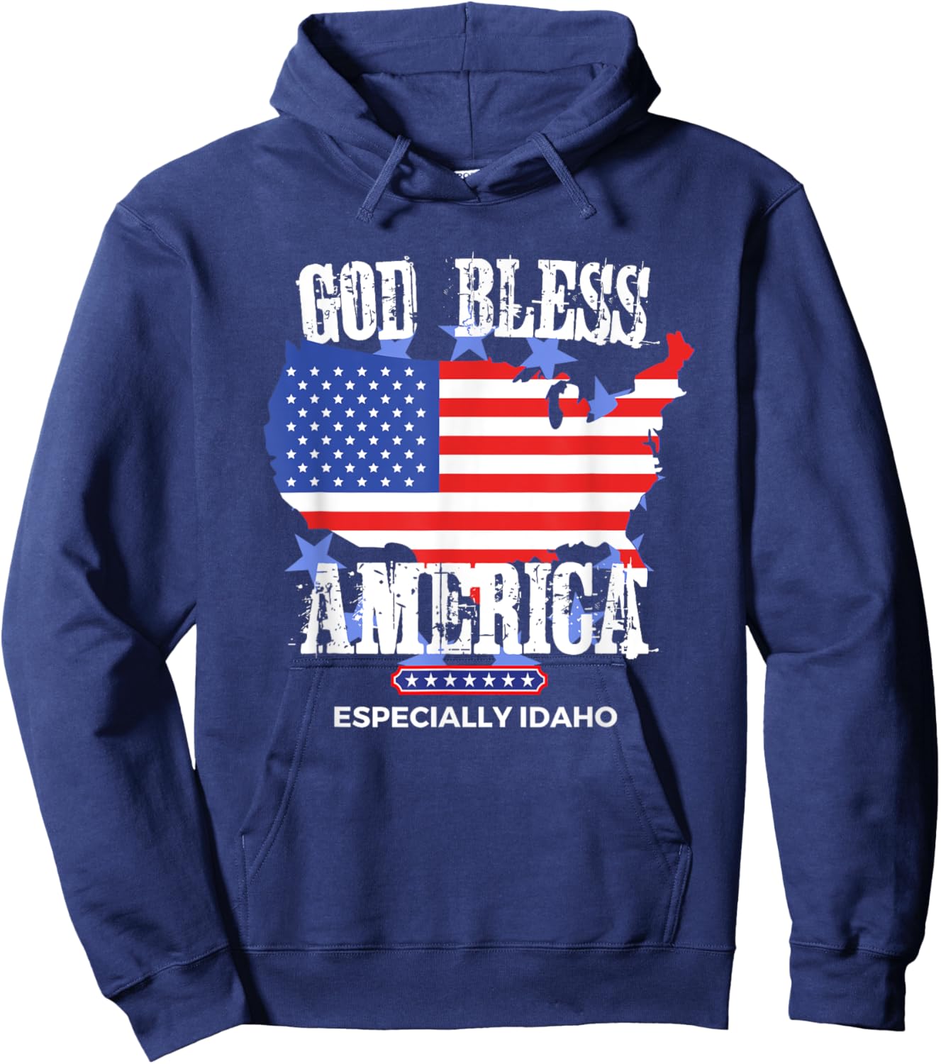 God Bless America Especially Idaho Awesome US State Design Hoodie - Hoodie | Navy