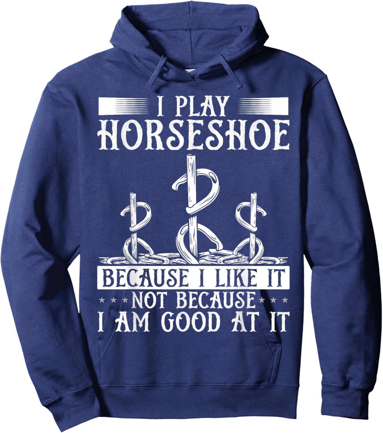 Horseshoe Pitching Tournament Thrower Game Toss Tosser Hoodie - Hoodie | Navy