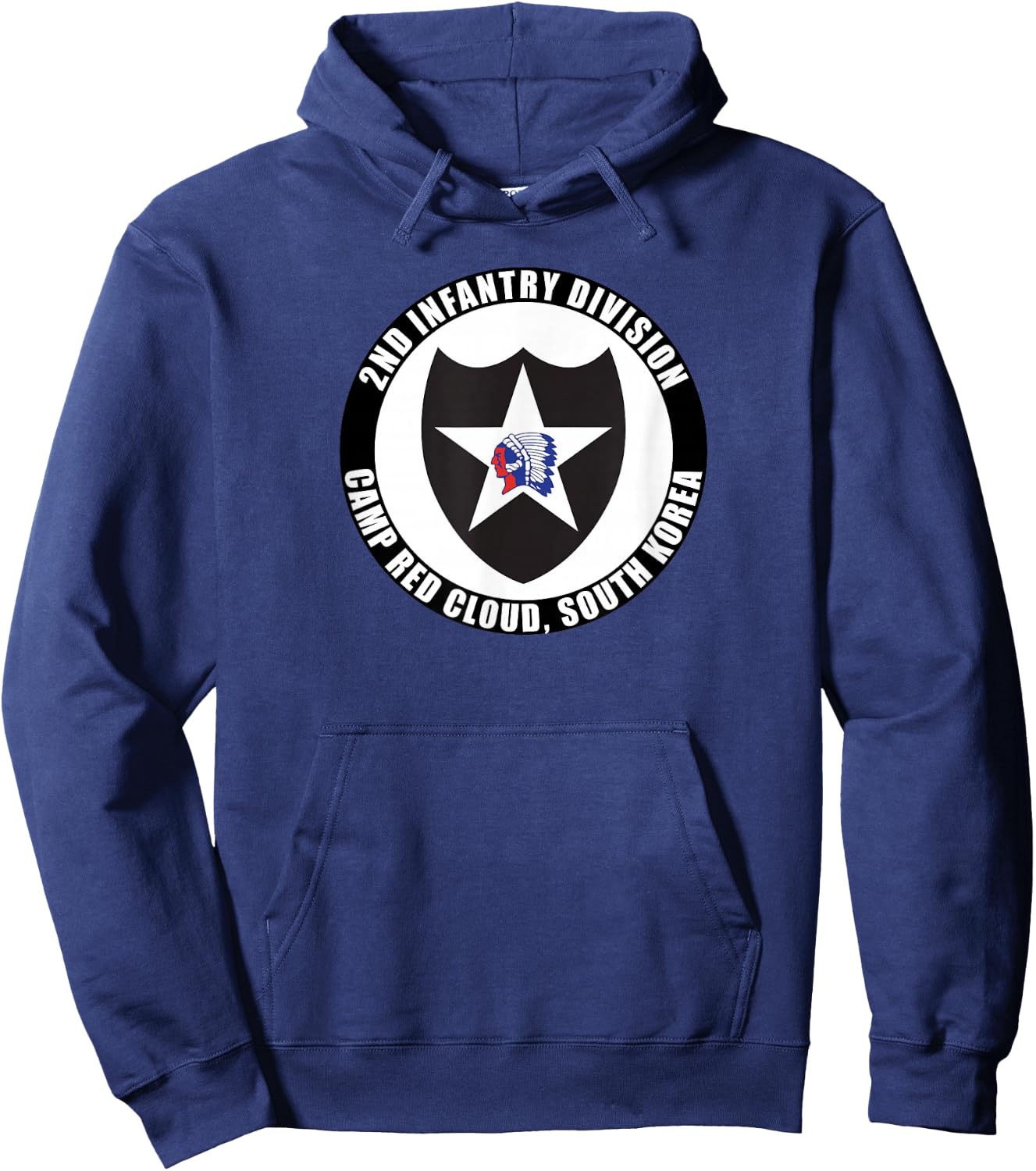 2nd Infantry Division Camp Red Cloud Korea Emblem Veteran Hoodie - Hoodie | Navy