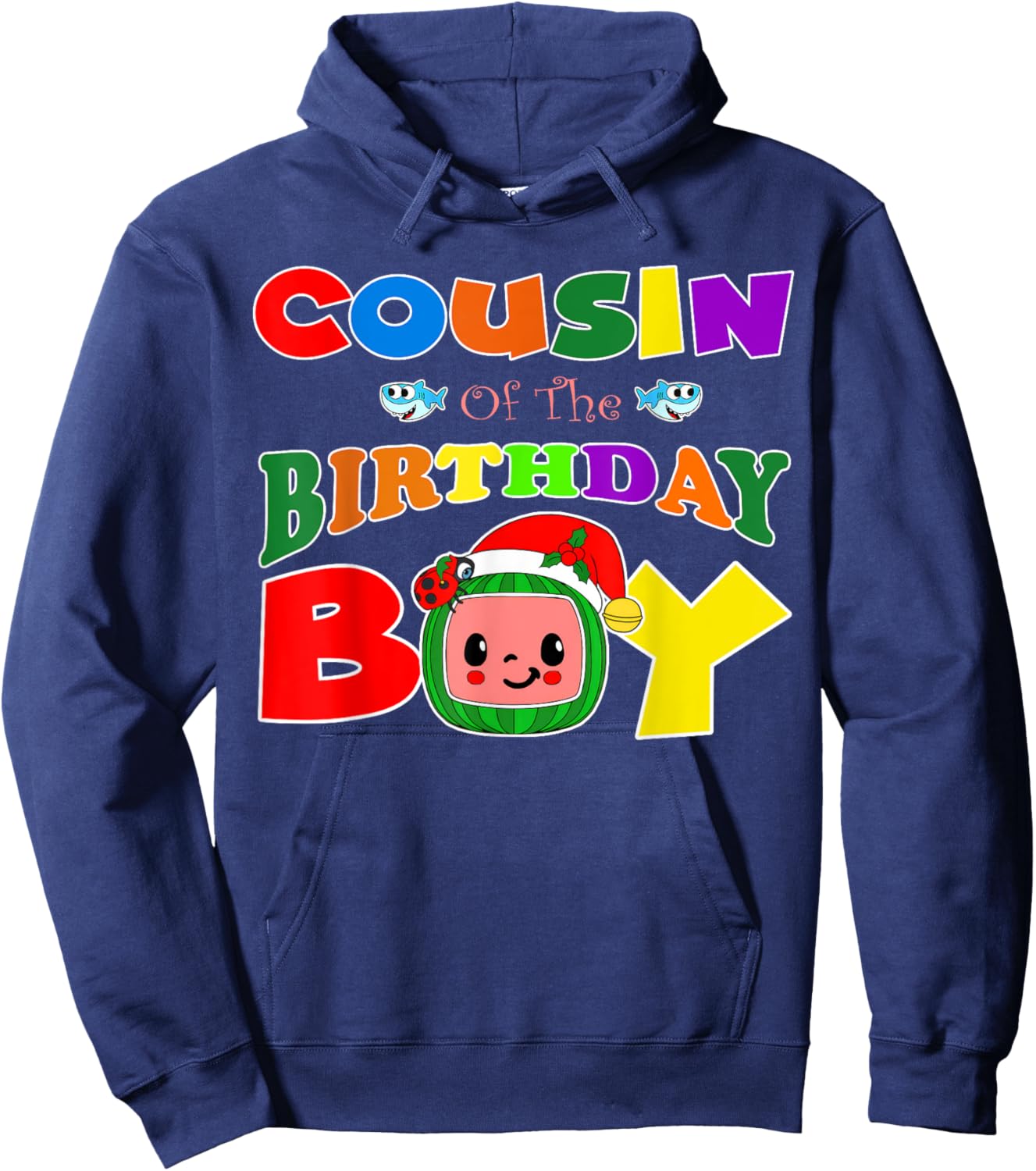 Cousin Of The Birthday Boy Funny Melon Family Matching Hoodie - Hoodie | Navy