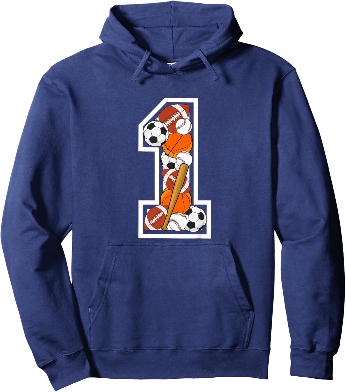 Kids 1st Birthday Sports Birthday Party 1 Year Old Boy Hoodie - Hoodie | Navy